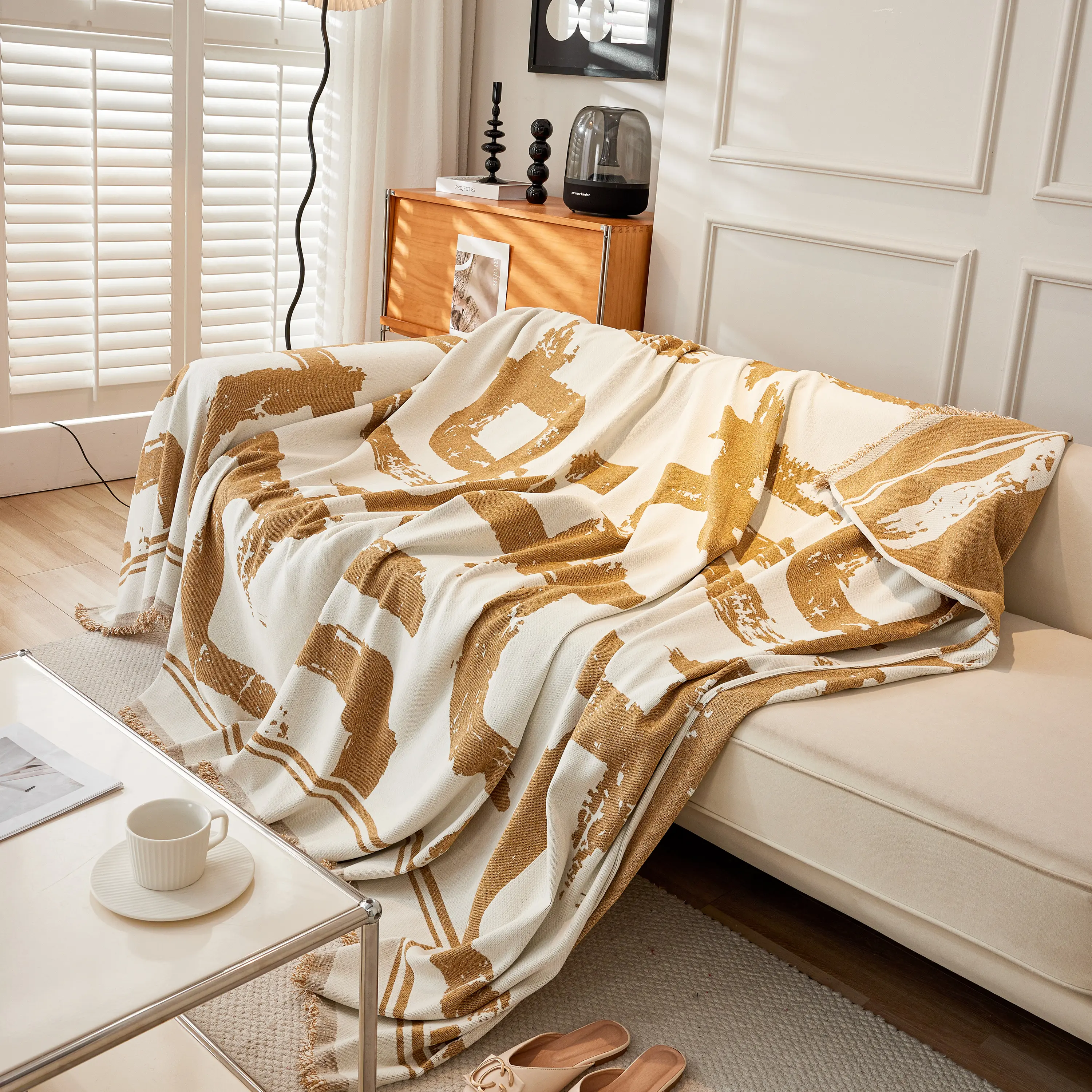 Chenille Abstract Soft Thick Reversible Oversized Couch Cover Blanket, Blanket on Sofa and The Couch - Image 44