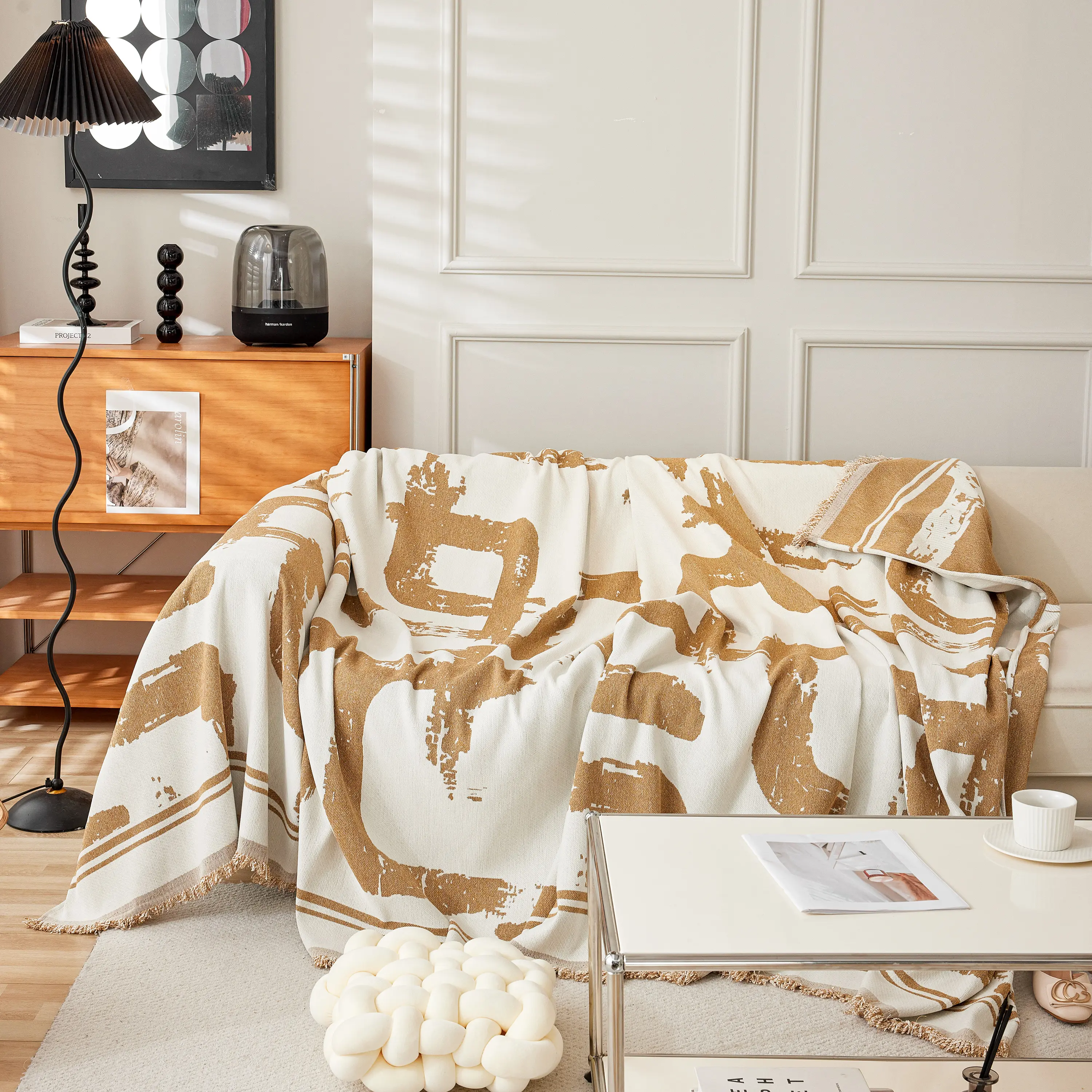 Chenille Abstract Soft Thick Reversible Oversized Couch Cover Blanket, Blanket on Sofa and The Couch - Image 45