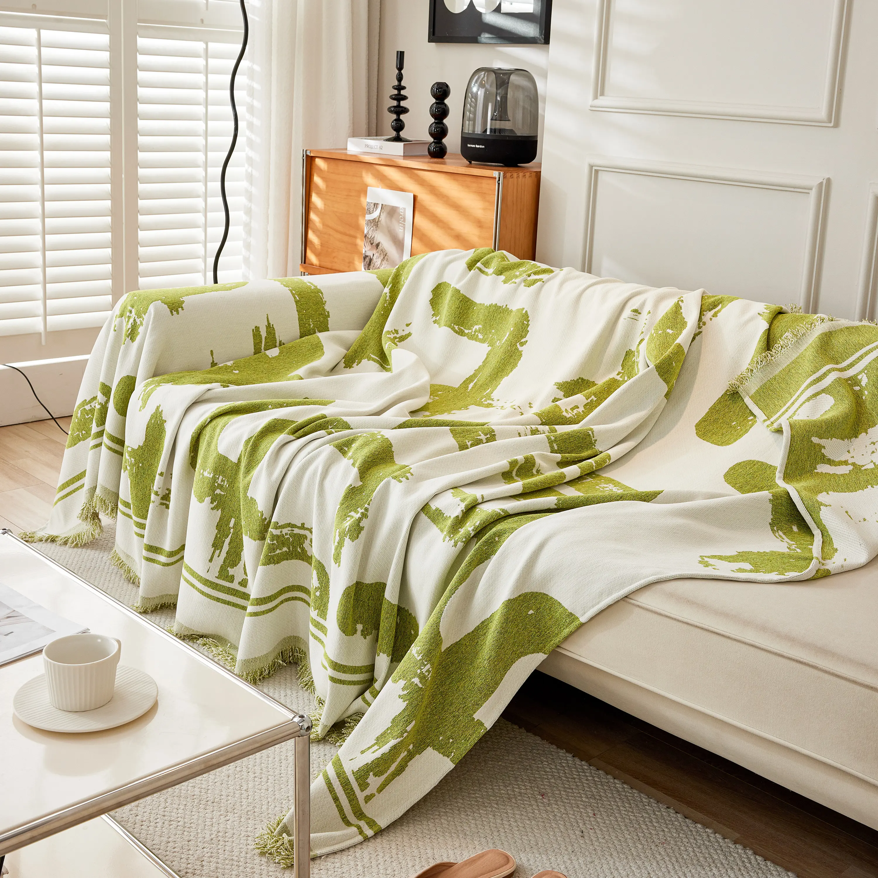 Chenille Abstract Soft Thick Reversible Oversized Couch Cover Blanket, Blanket on Sofa and The Couch - Image 66