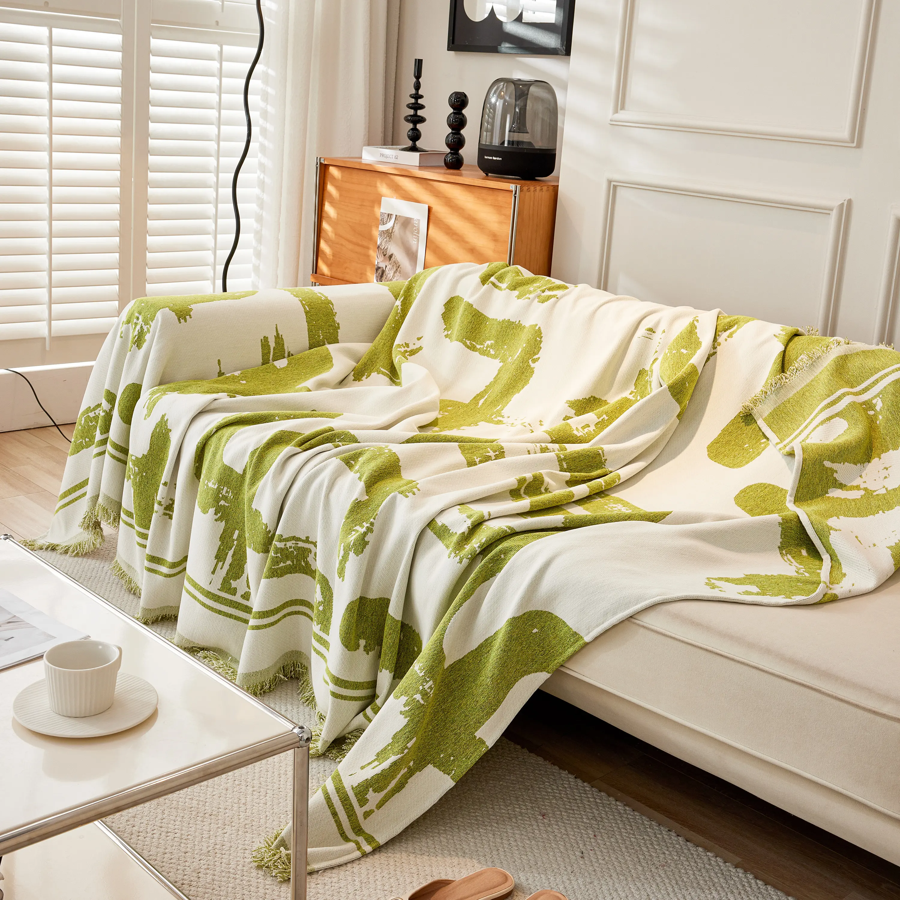 Chenille Abstract Soft Thick Reversible Oversized Couch Cover Blanket, Blanket on Sofa and The Couch - Image 67