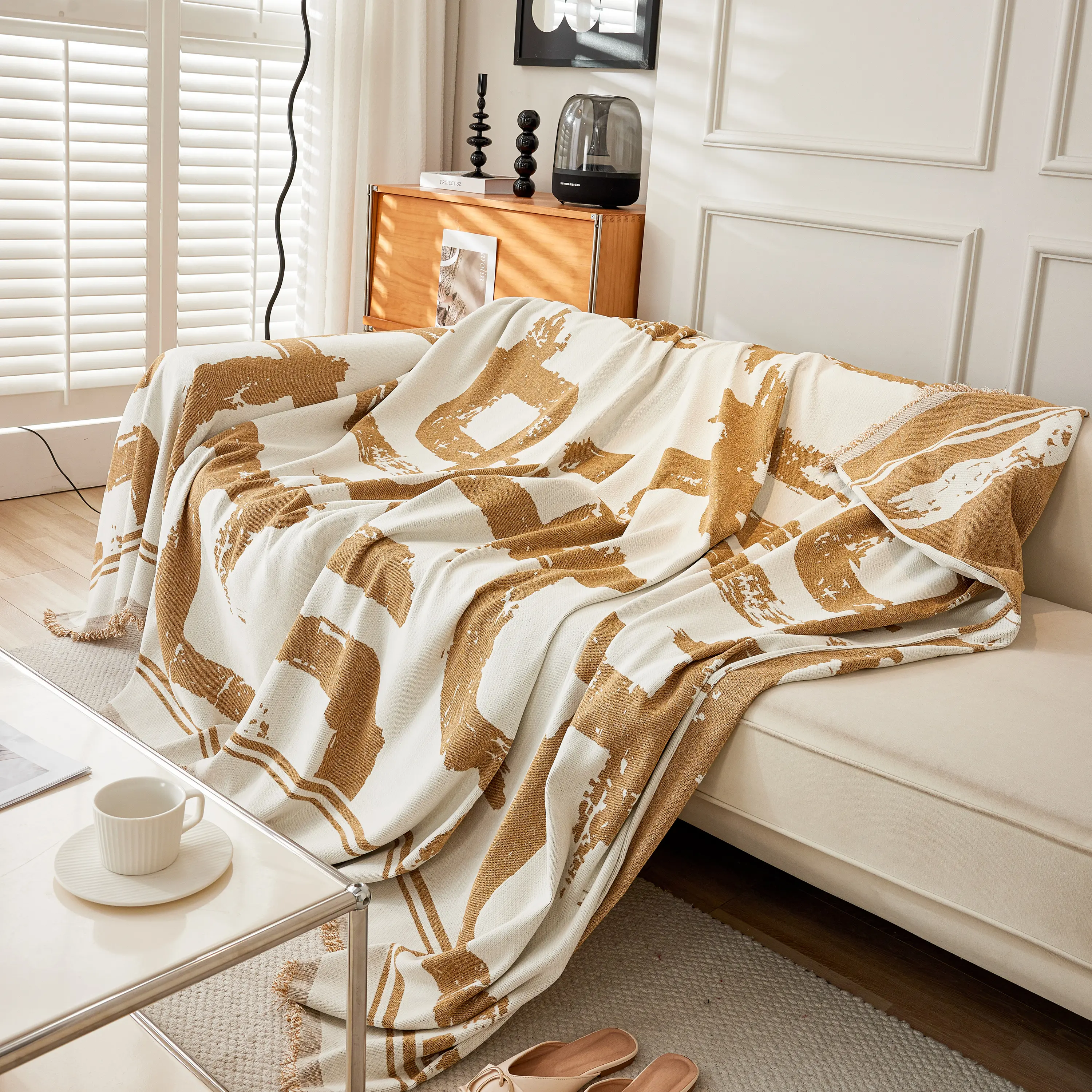 Chenille Abstract Soft Thick Reversible Oversized Couch Cover Blanket, Blanket on Sofa and The Couch - Image 7