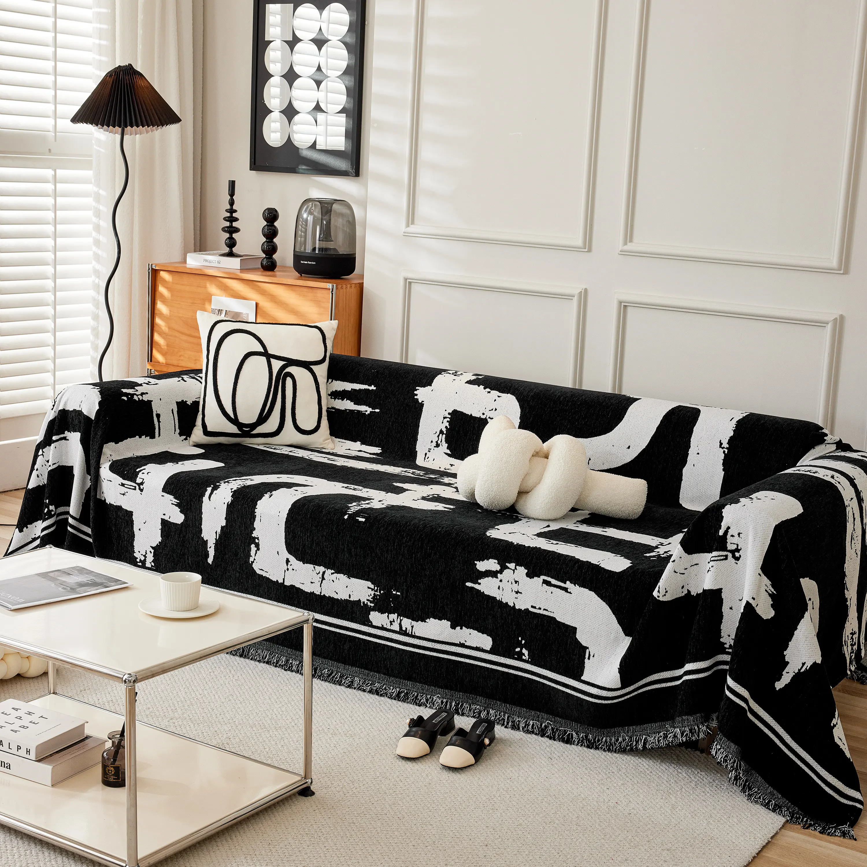Chenille Abstract Soft Thick Reversible Oversized Couch Cover Blanket, Blanket on Sofa and The Couch - Image 76