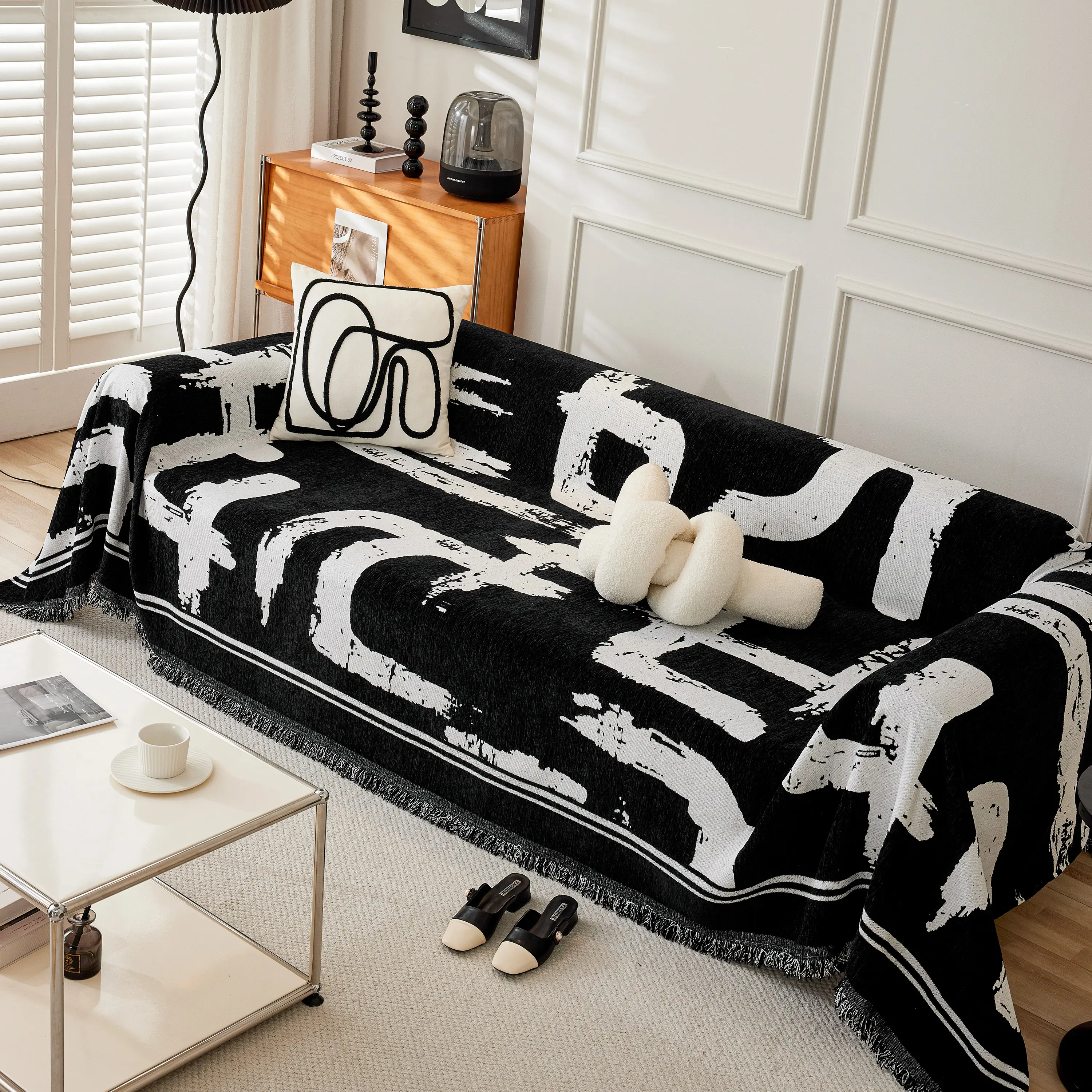 Chenille Abstract Soft Thick Reversible Oversized Couch Cover Blanket, Blanket on Sofa and The Couch - Image 79