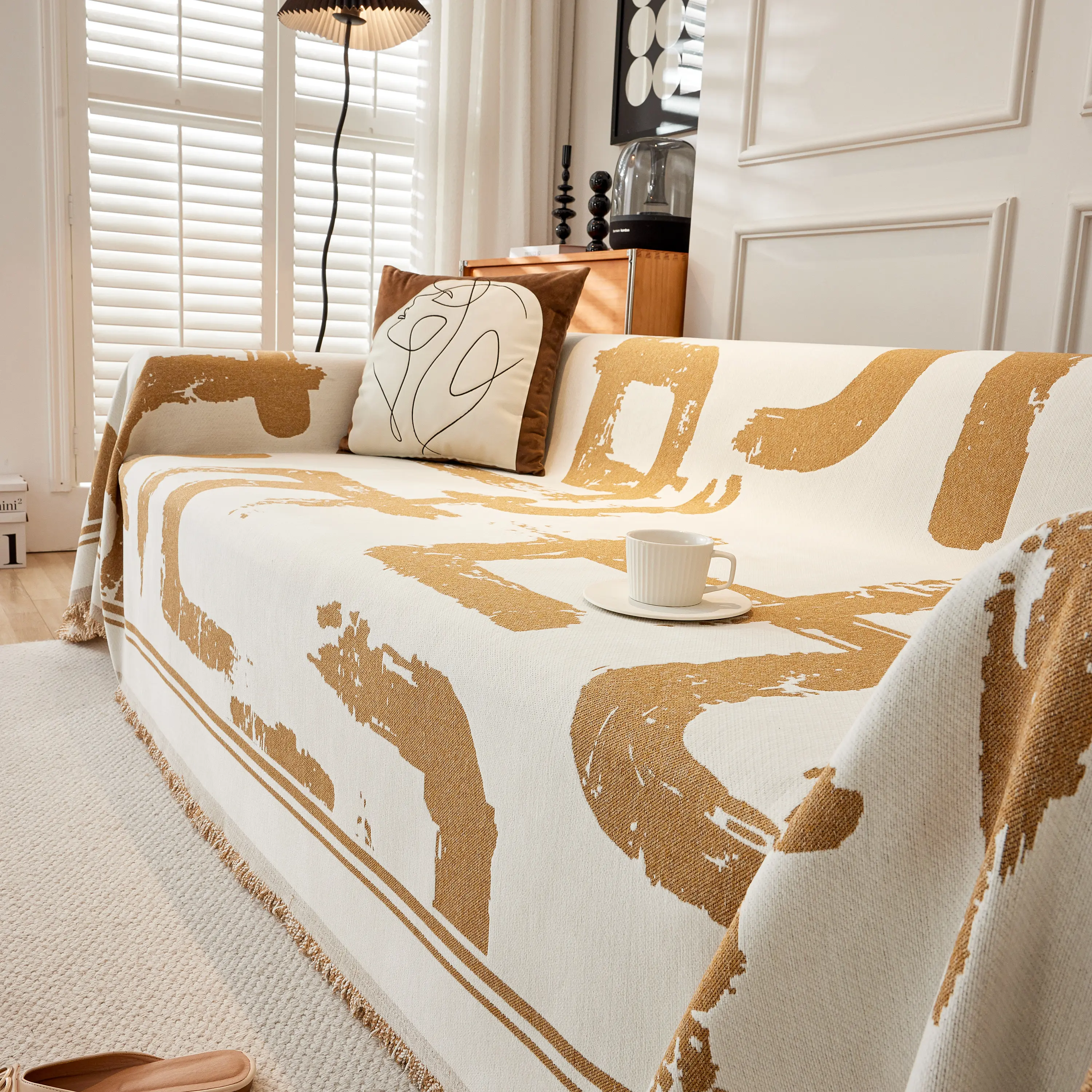 Chenille Abstract Soft Thick Reversible Oversized Couch Cover Blanket, Blanket on Sofa and The Couch - Image 8