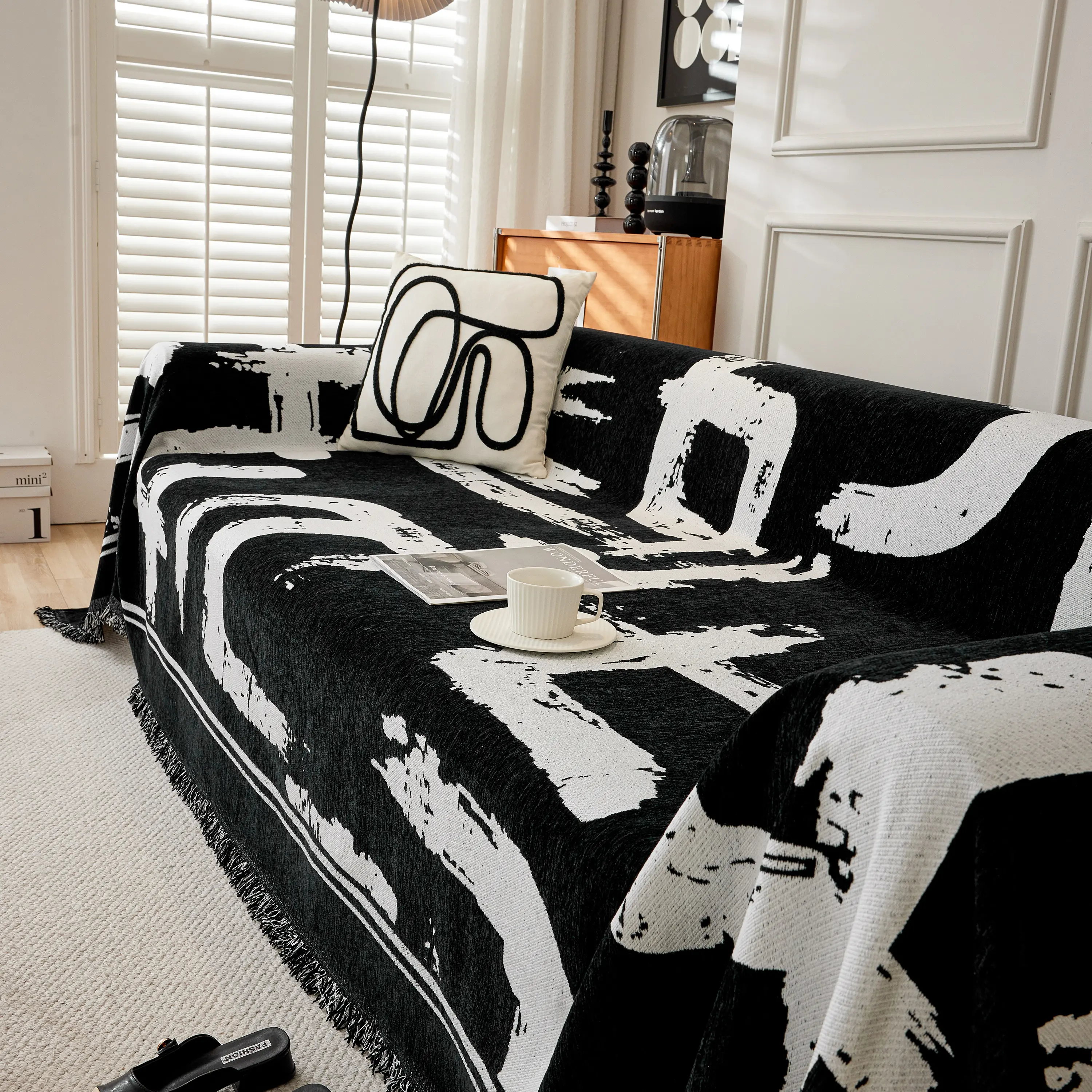 Chenille Abstract Soft Thick Reversible Oversized Couch Cover Blanket, Blanket on Sofa and The Couch - Image 83