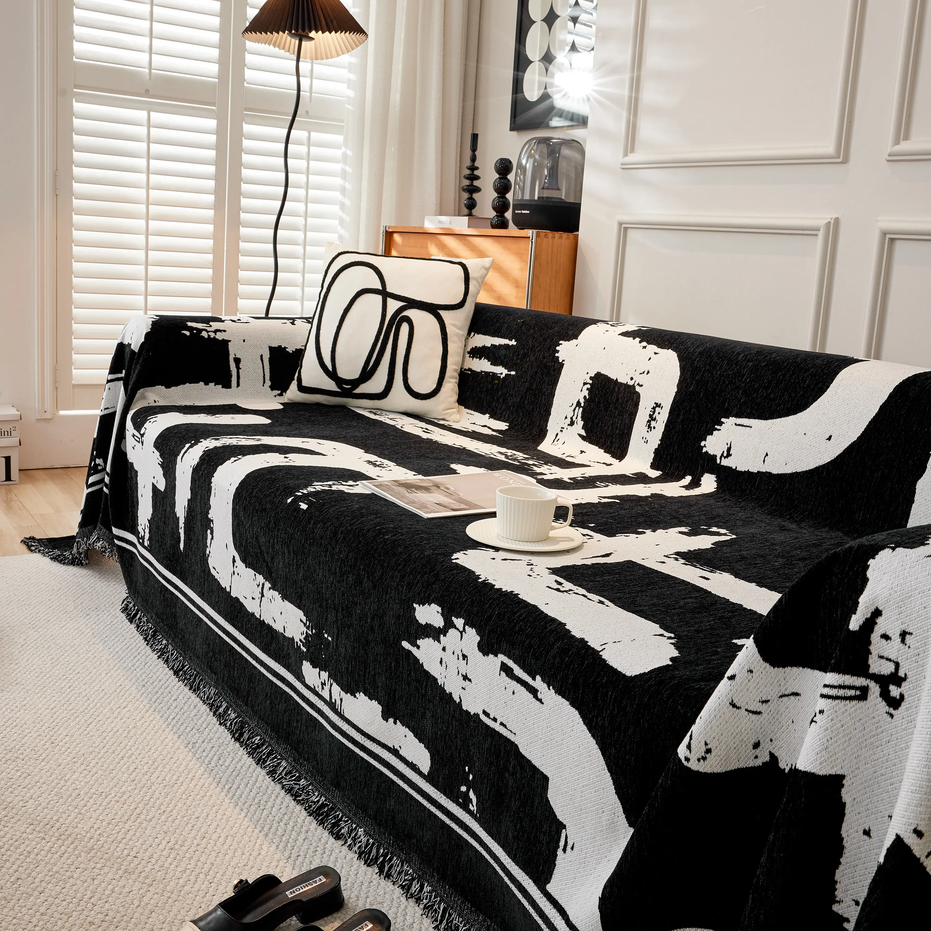 Chenille Abstract Soft Thick Reversible Oversized Couch Cover Blanket, Blanket on Sofa and The Couch - Image 84