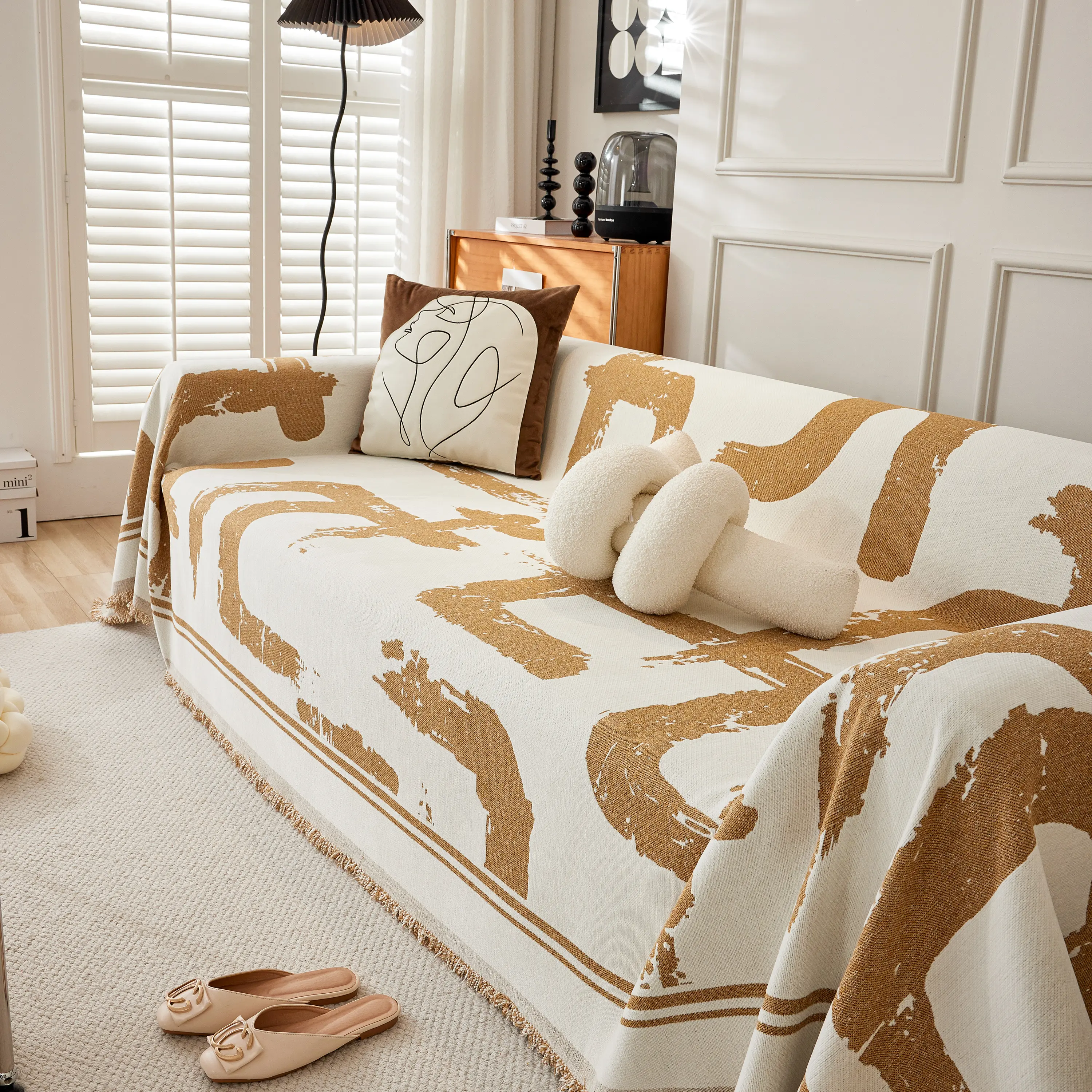 Chenille Abstract Soft Thick Reversible Oversized Couch Cover Blanket, Blanket on Sofa and The Couch - Image 9