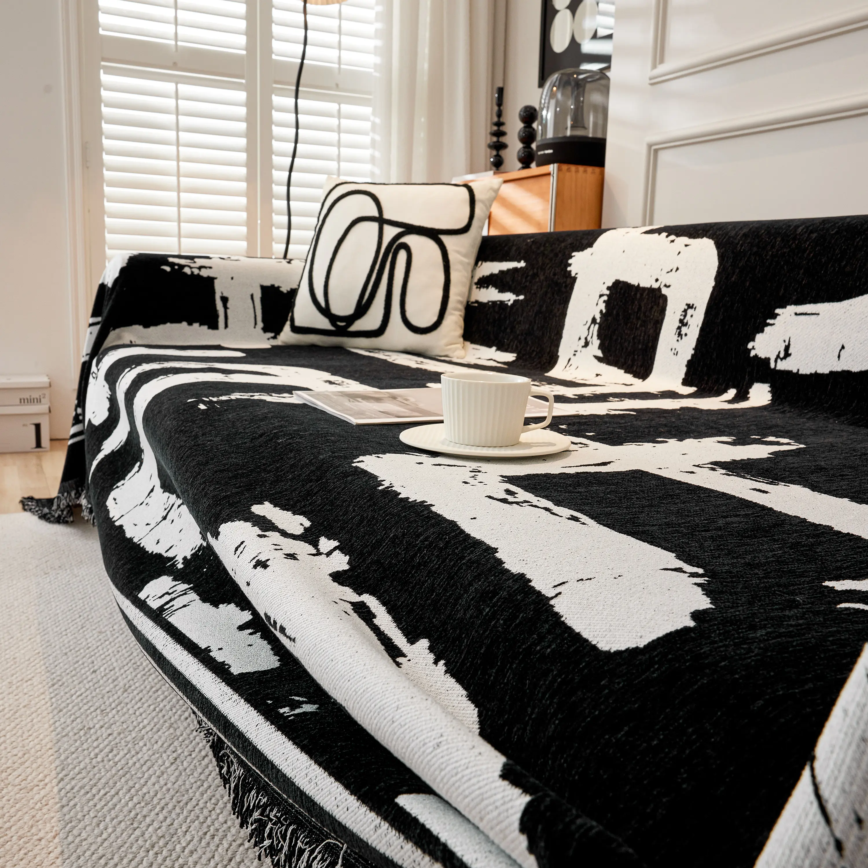 Chenille Abstract Soft Thick Reversible Oversized Couch Cover Blanket, Blanket on Sofa and The Couch - Image 90