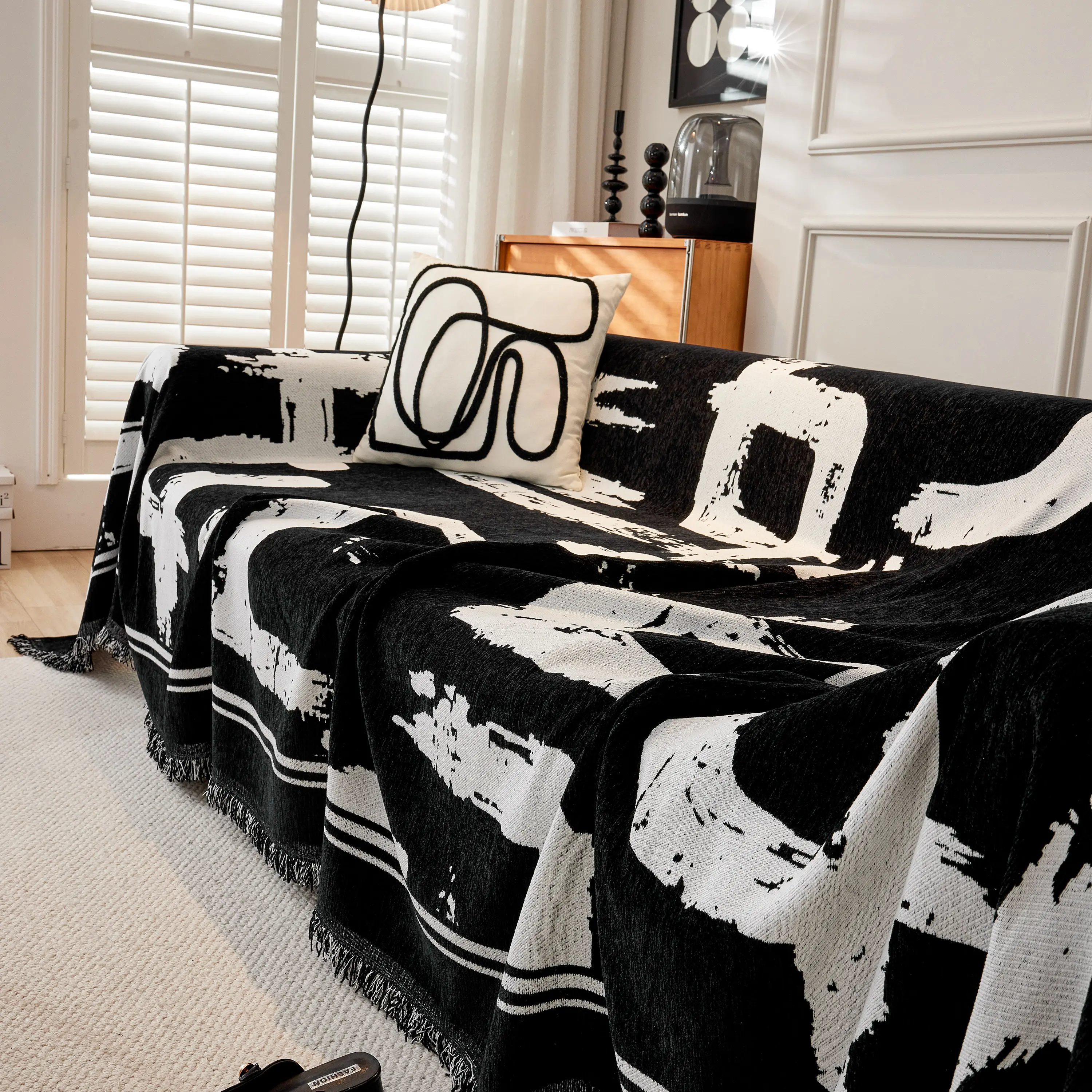Chenille Abstract Soft Thick Reversible Oversized Couch Cover Blanket, Blanket on Sofa and The Couch - Image 91