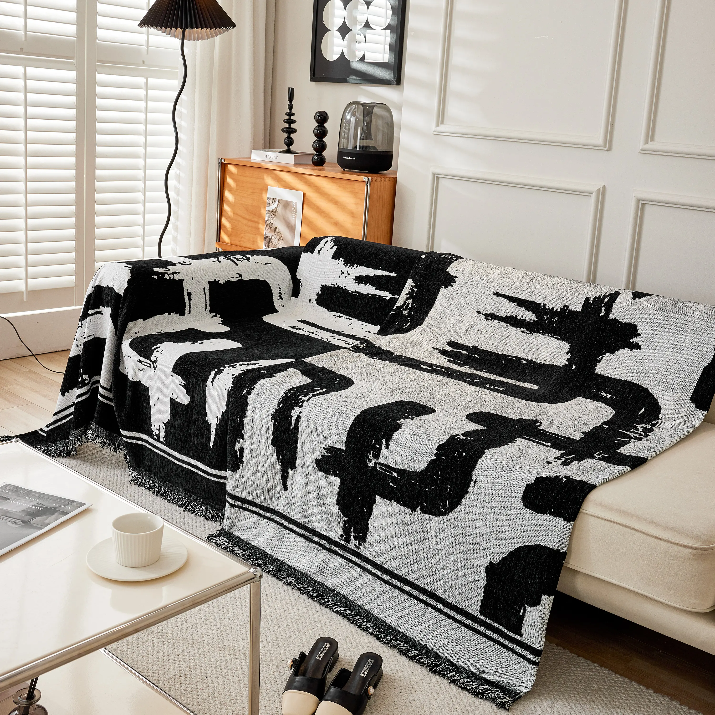 Chenille Abstract Soft Thick Reversible Oversized Couch Cover Blanket, Blanket on Sofa and The Couch - Image 95