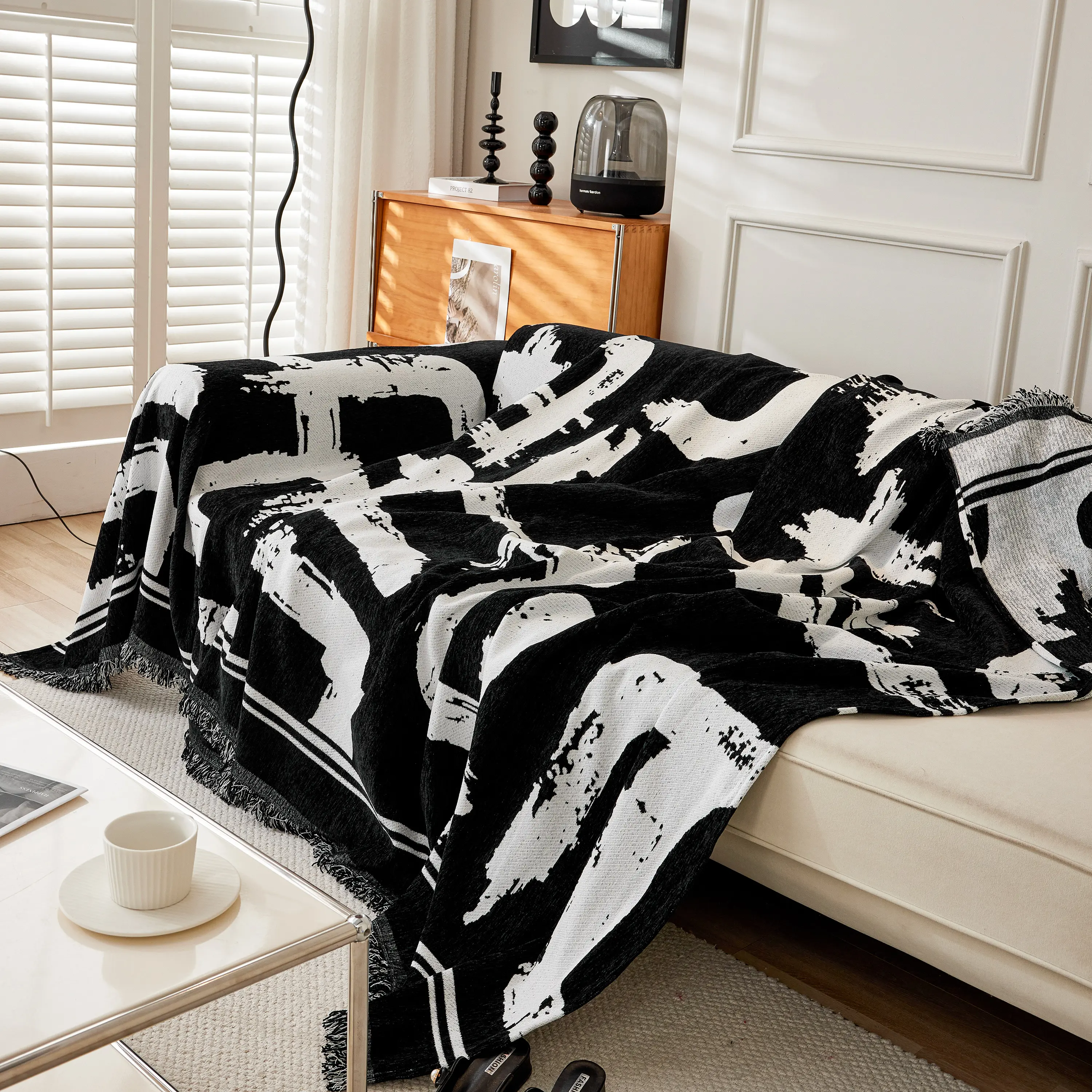 Chenille Abstract Soft Thick Reversible Oversized Couch Cover Blanket, Blanket on Sofa and The Couch - Image 96