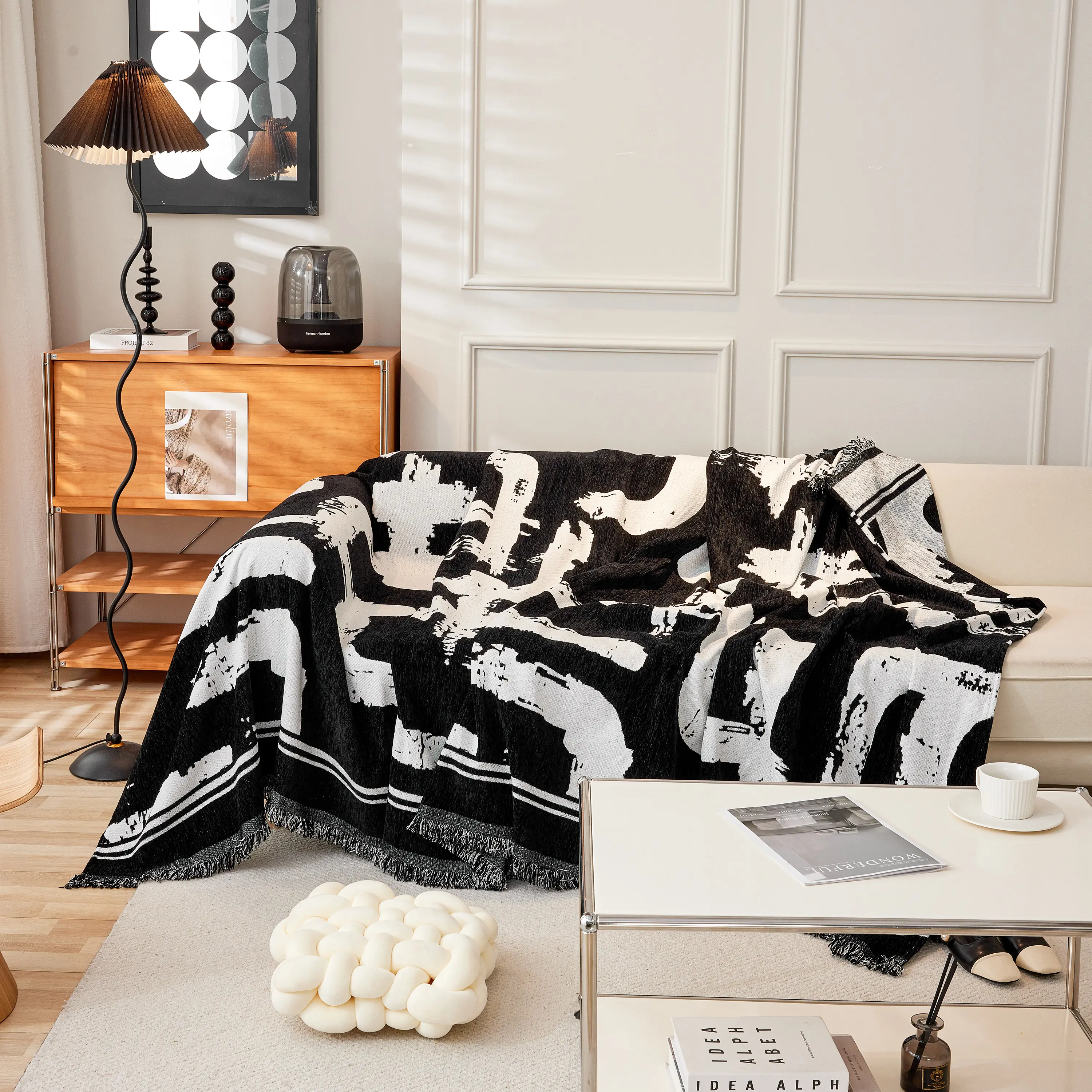 Chenille Abstract Soft Thick Reversible Oversized Couch Cover Blanket, Blanket on Sofa and The Couch - Image 98