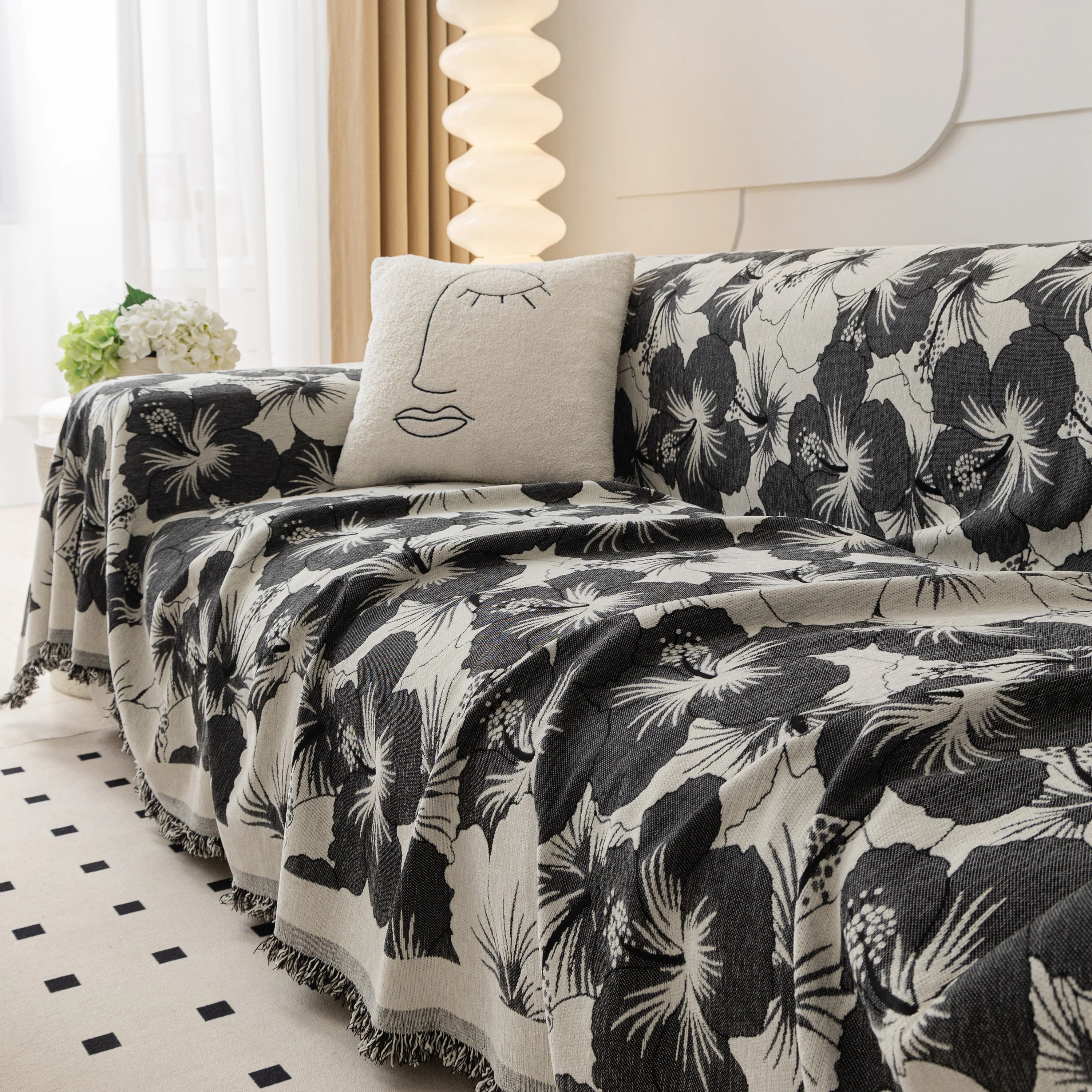 Chenille Blossoming Flowers Couch Covers, Couch Protector Blanket for Couches, Pet Furniture Throw - Image 17