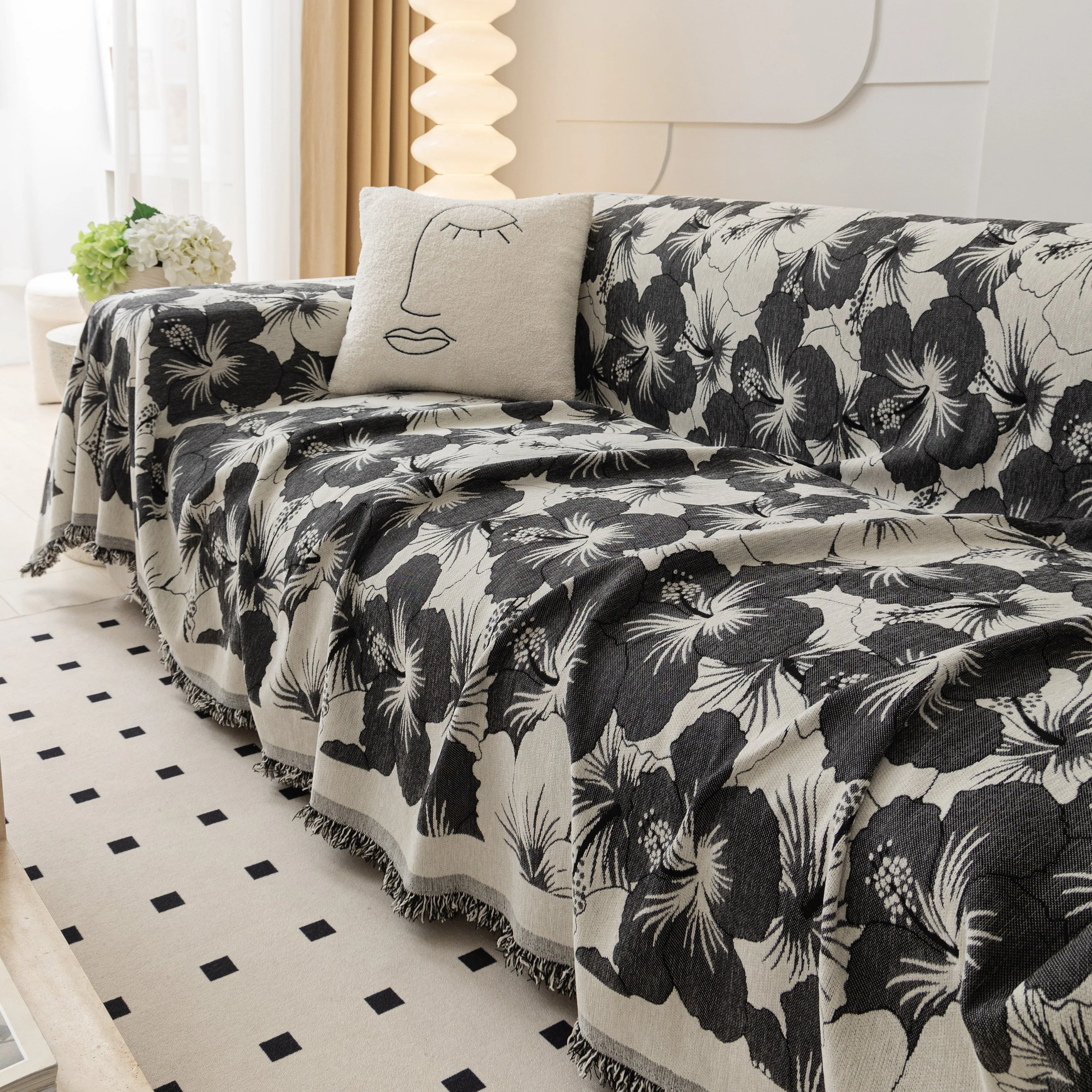 Chenille Blossoming Flowers Couch Covers, Couch Protector Blanket for Couches, Pet Furniture Throw - Image 20