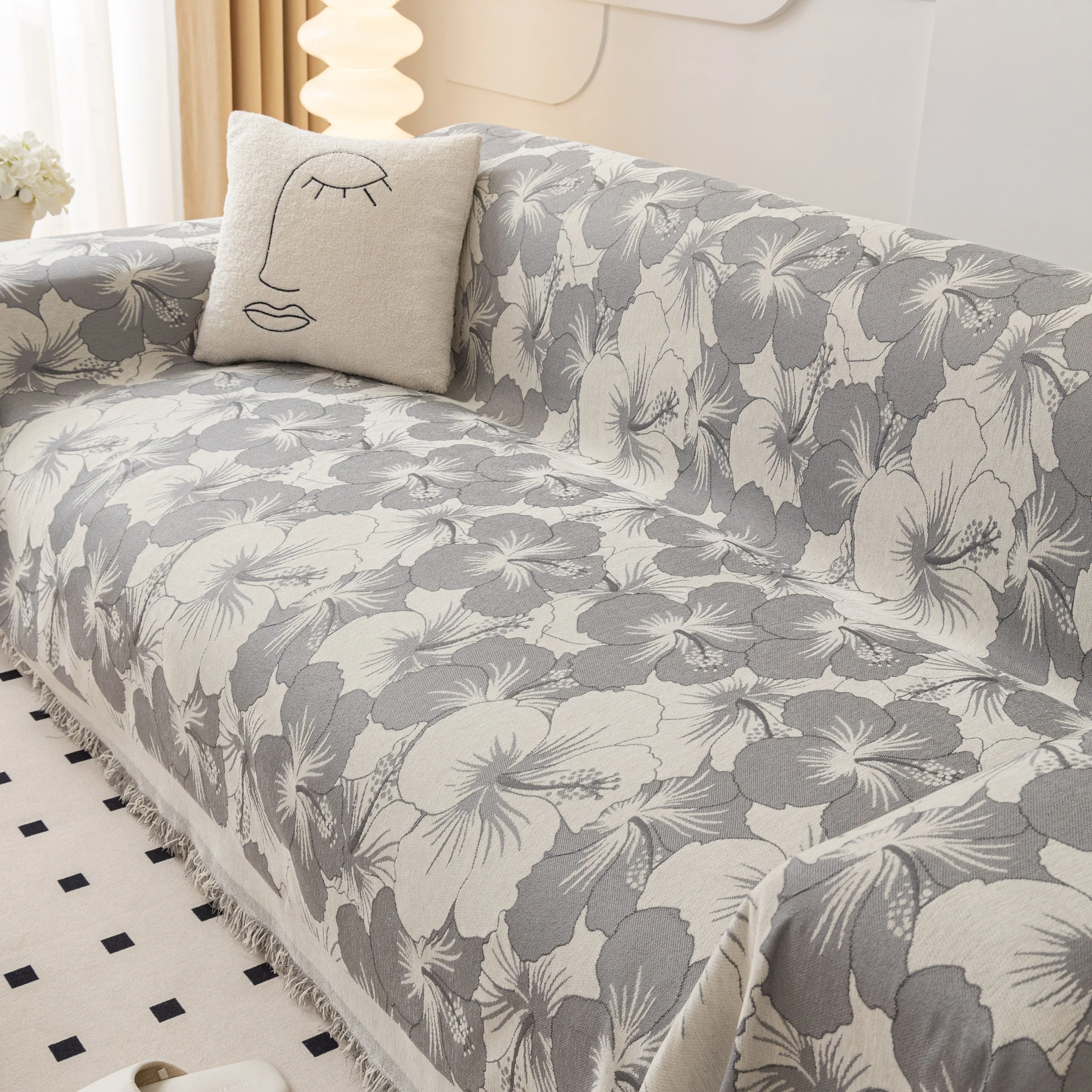Chenille Blossoming Flowers Couch Covers, Couch Protector Blanket for Couches, Pet Furniture Throw - Image 36