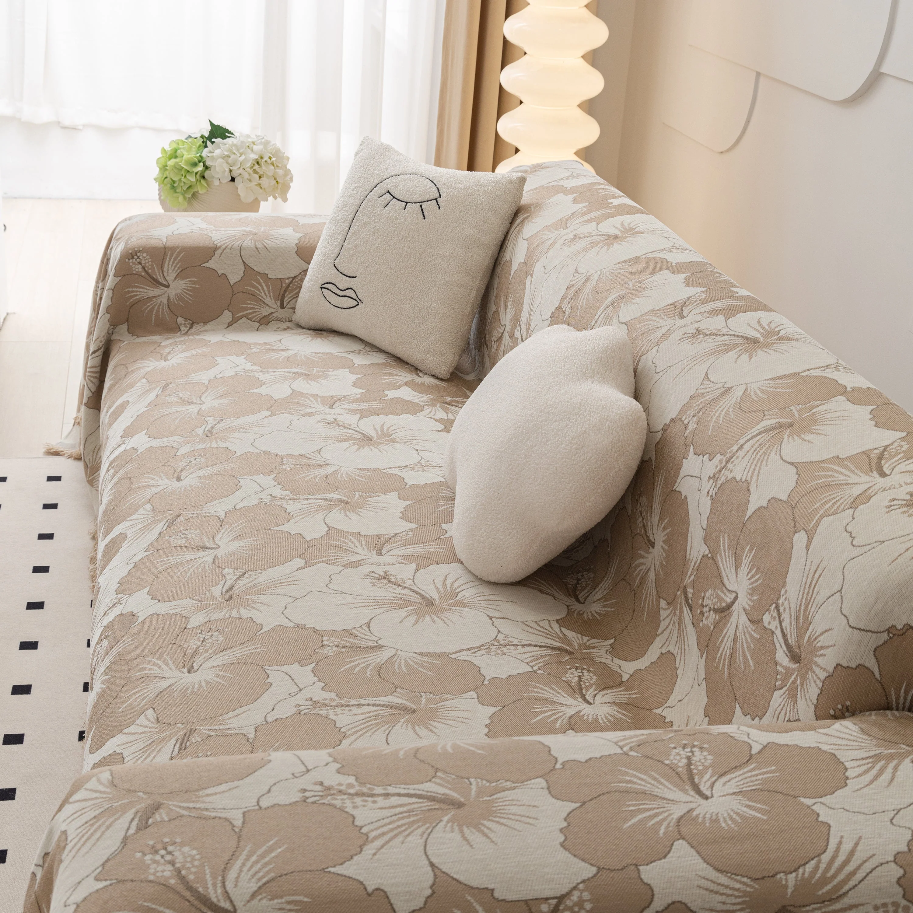 Chenille Blossoming Flowers Couch Covers, Couch Protector Blanket for Couches, Pet Furniture Throw - Image 55