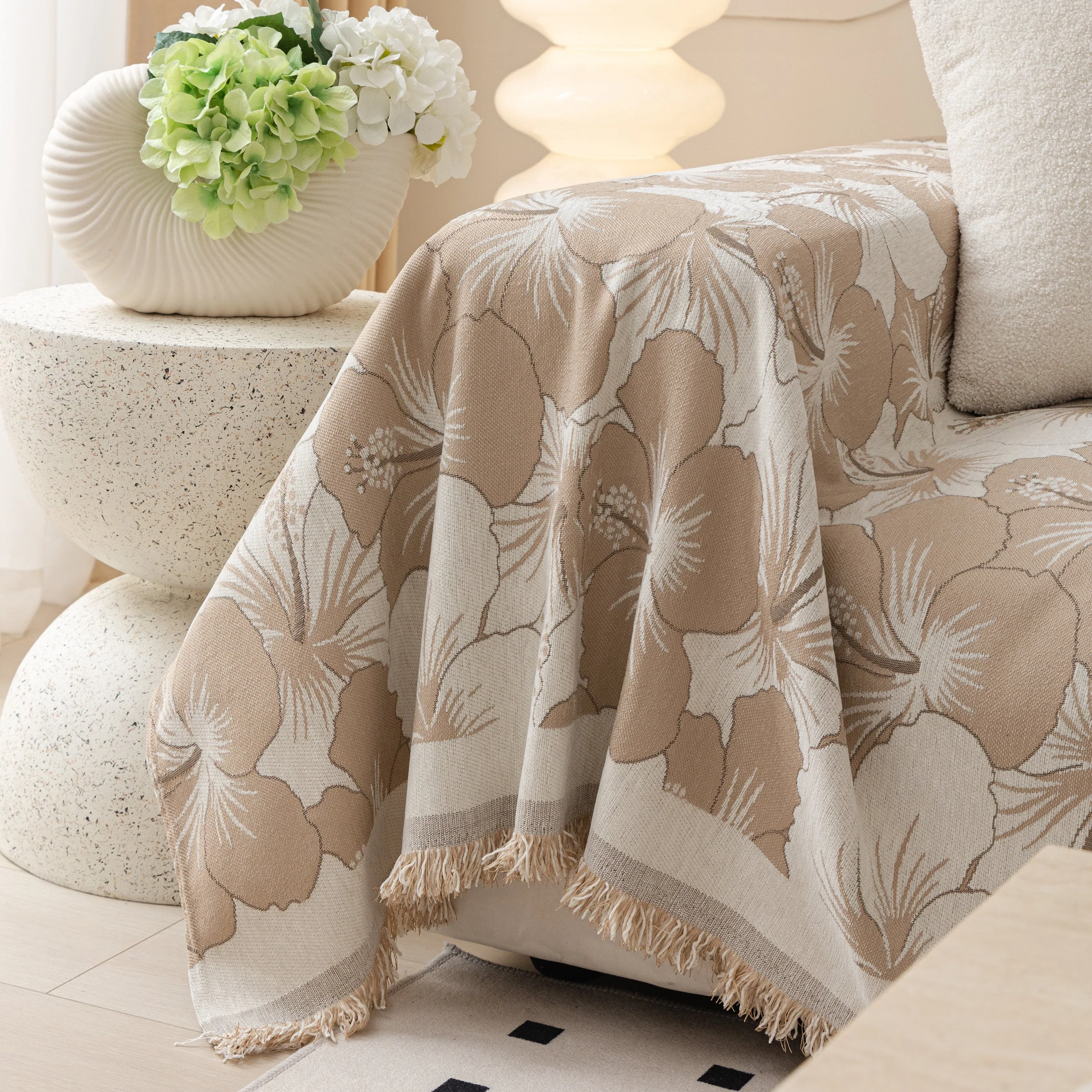 Chenille Blossoming Flowers Couch Covers, Couch Protector Blanket for Couches, Pet Furniture Throw - Image 58