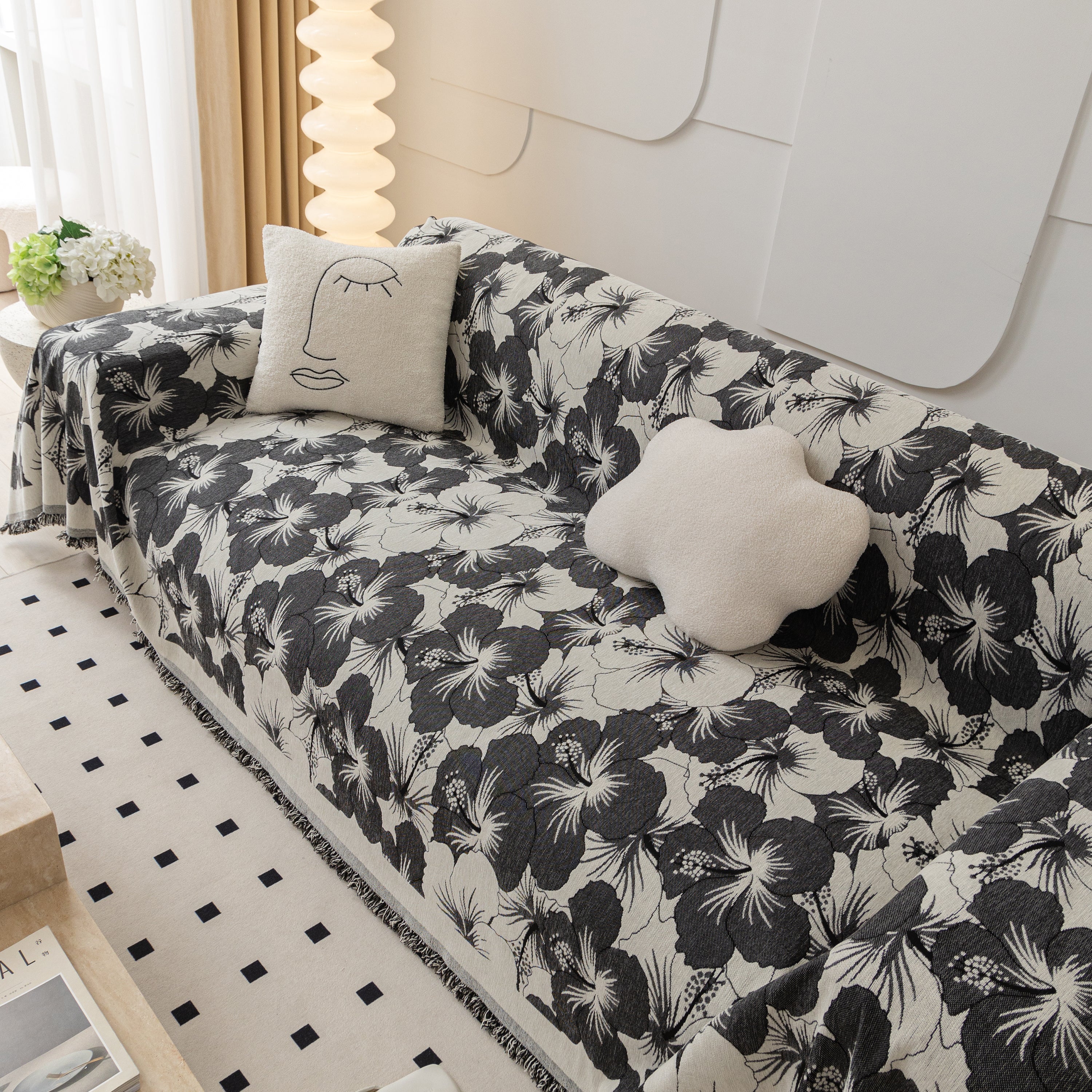 Chenille Blossoming Flowers Couch Covers, Couch Protector Blanket for Couches, Pet Furniture Throw - Image 9