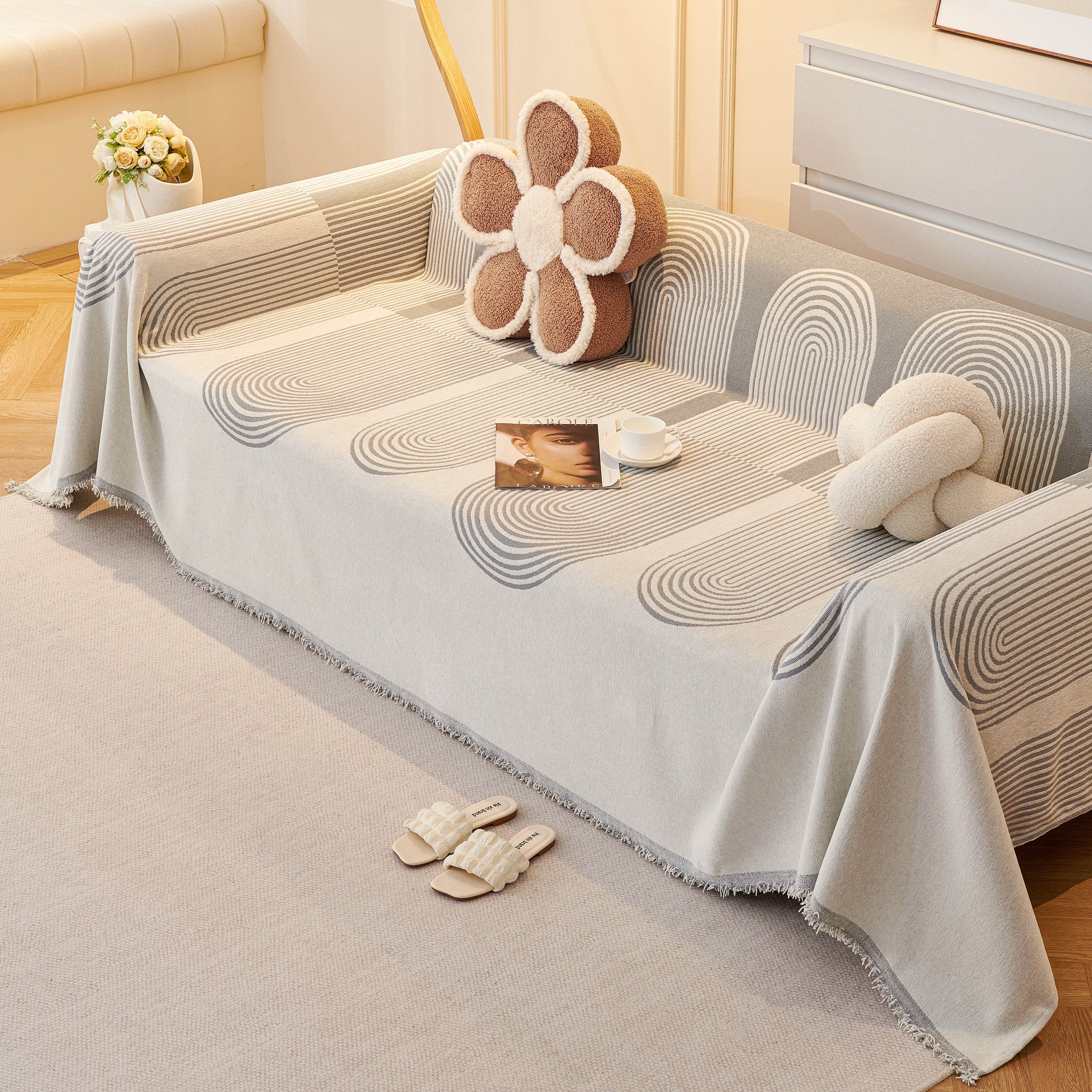 Chenille Boho Geometric Sofa Throw Cover Luxury Throws for Sofas Cat Proof Slipcovers Couch Covers - Image 113