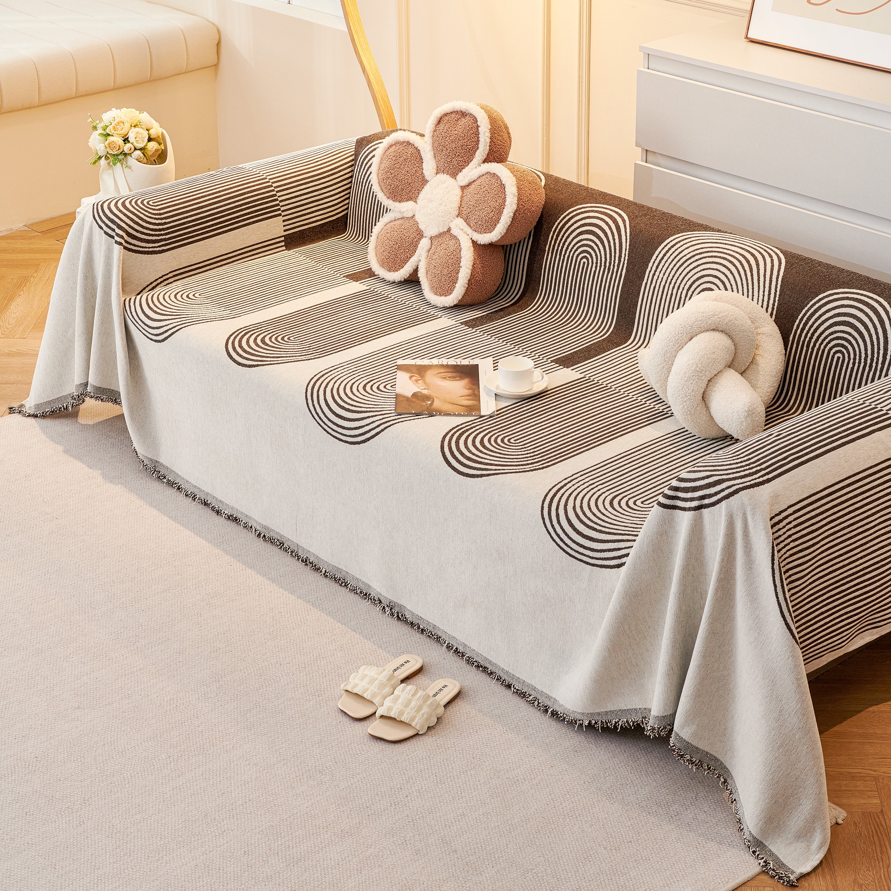 Chenille Boho Geometric Sofa Throw Cover Luxury Throws for Sofas Cat Proof Slipcovers Couch Covers - Image 82