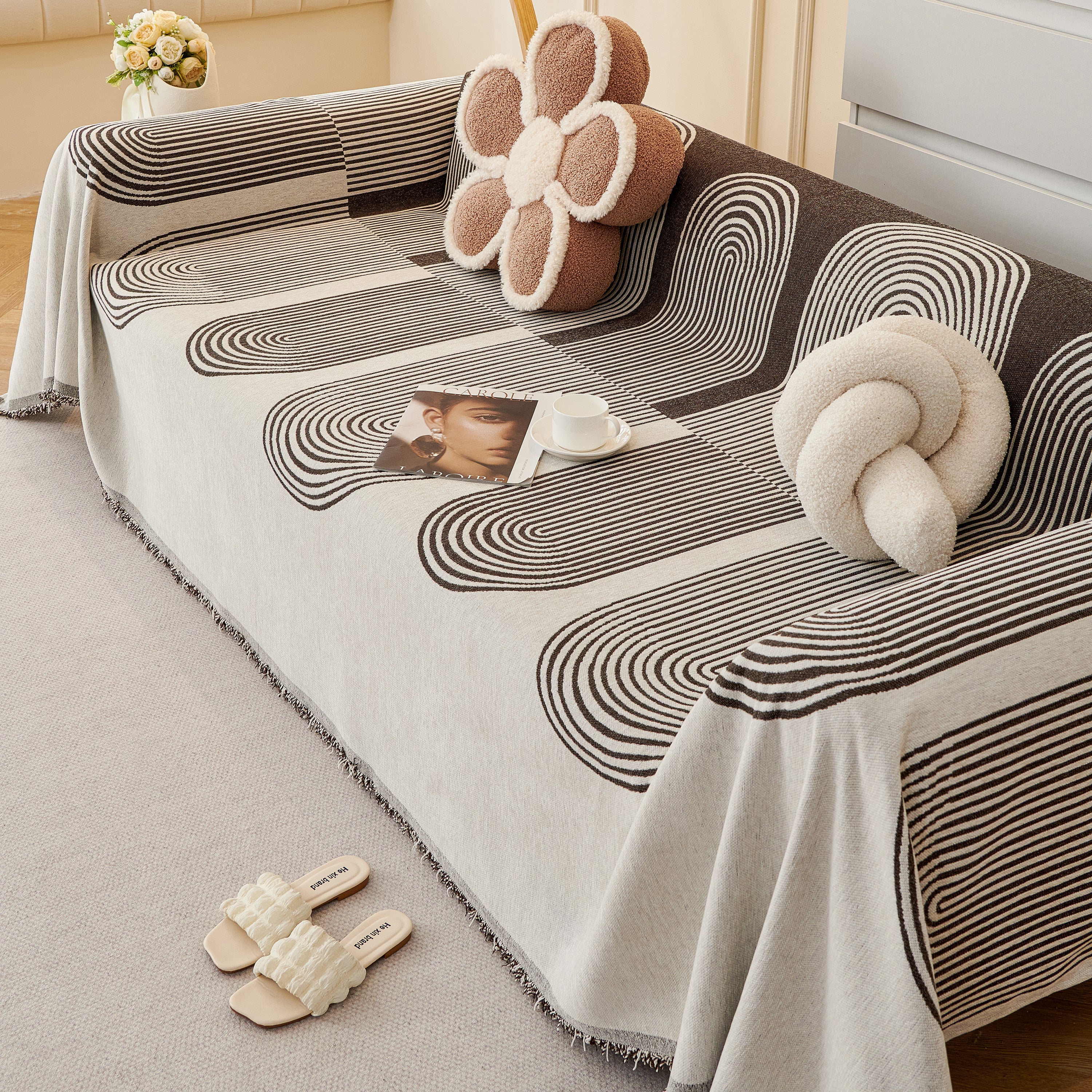 Chenille Boho Geometric Sofa Throw Cover Luxury Throws for Sofas Cat Proof Slipcovers Couch Covers - Image 86