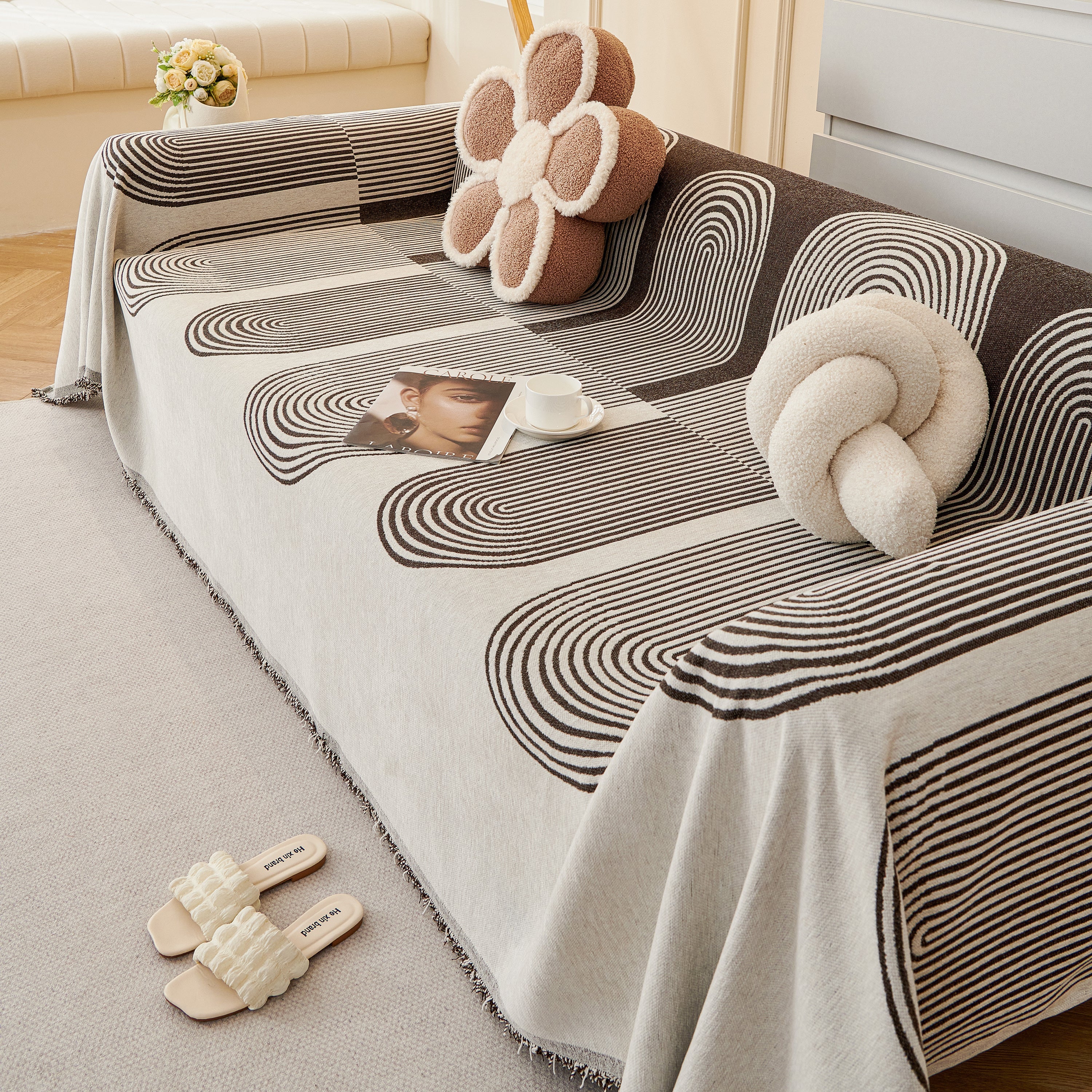 Chenille Boho Geometric Sofa Throw Cover Luxury Throws for Sofas Cat Proof Slipcovers Couch Covers - Image 87