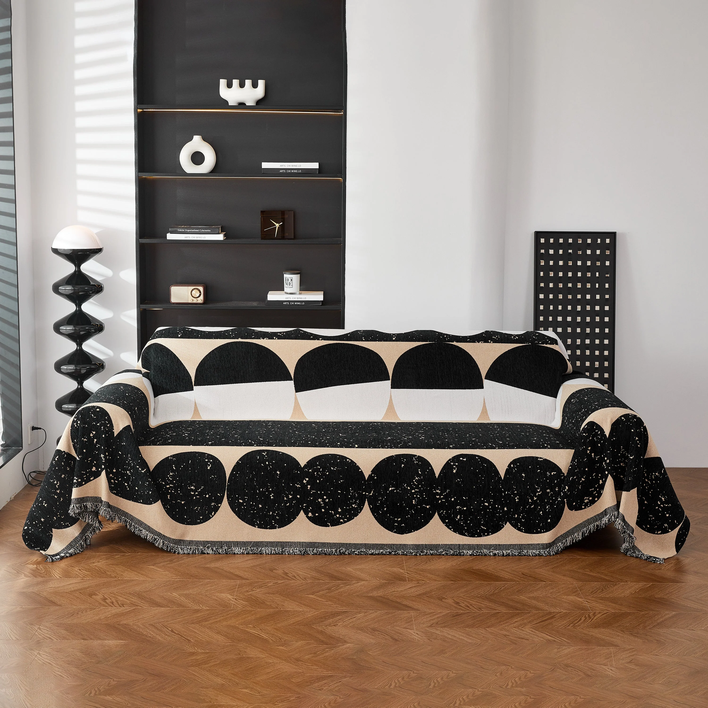 Chenille Circular Motif Sofa Protector Cover, Sofa Slipcovers L Shape, Sectional Sofa Couch Covers - Image 29