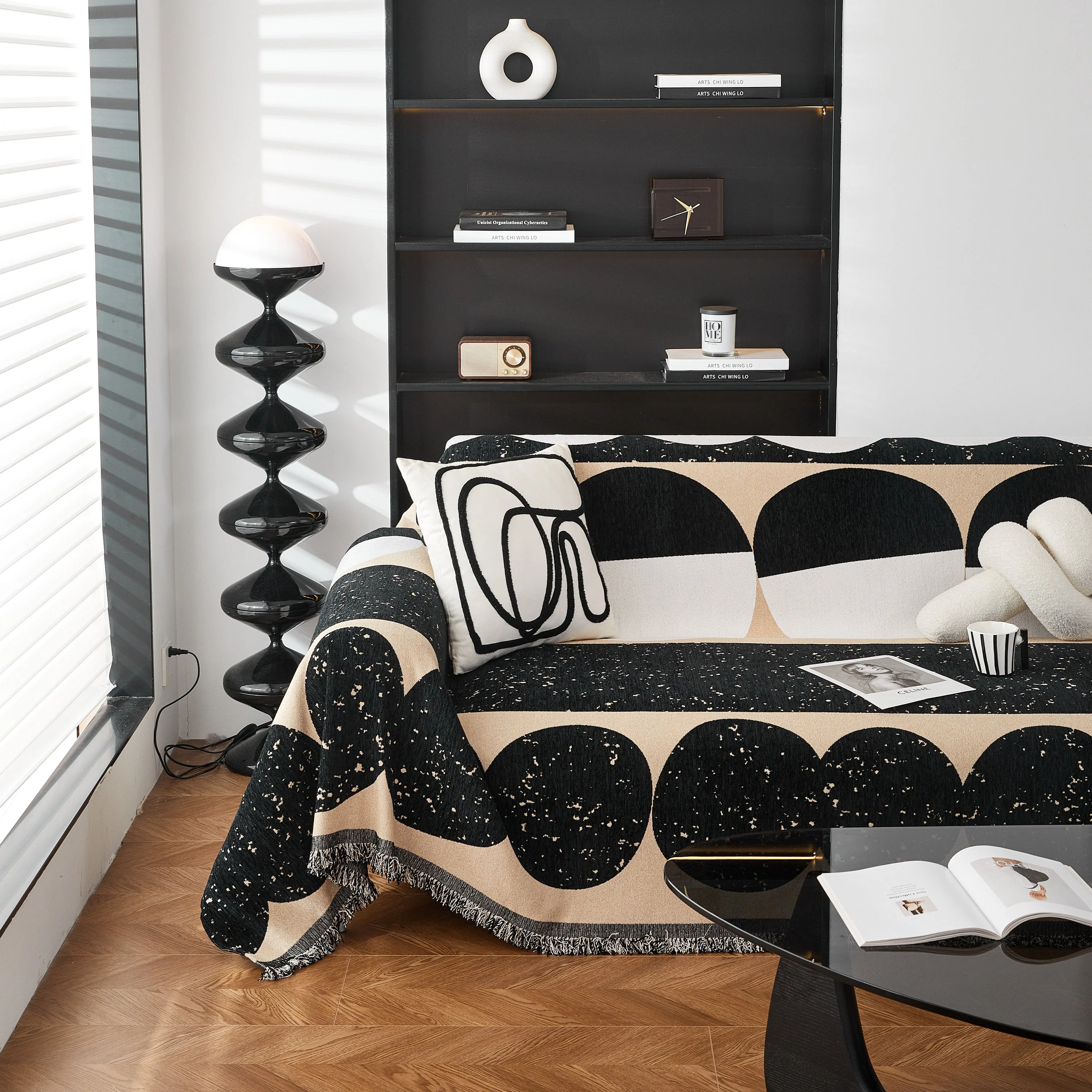 Chenille Circular Motif Sofa Protector Cover, Sofa Slipcovers L Shape, Sectional Sofa Couch Covers - Image 31