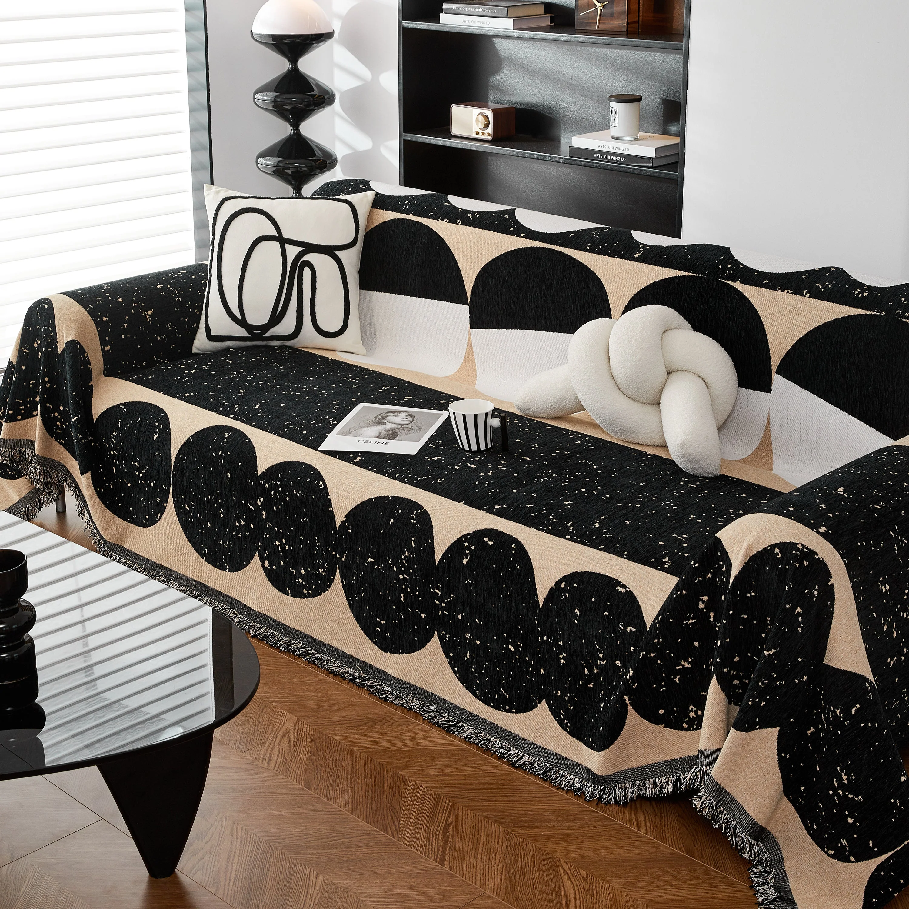 Chenille Circular Motif Sofa Protector Cover, Sofa Slipcovers L Shape, Sectional Sofa Couch Covers - Image 35