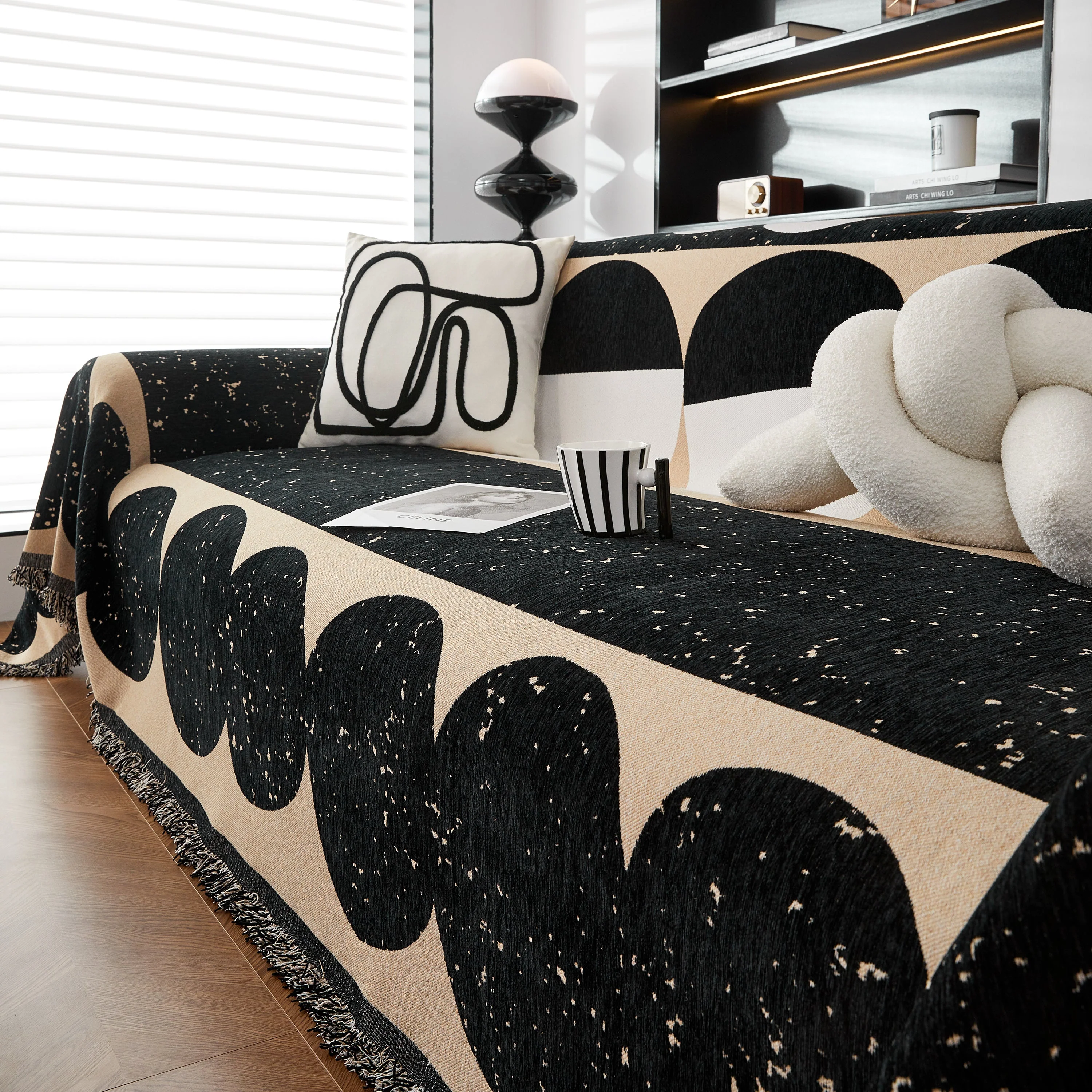 Chenille Circular Motif Sofa Protector Cover, Sofa Slipcovers L Shape, Sectional Sofa Couch Covers - Image 39
