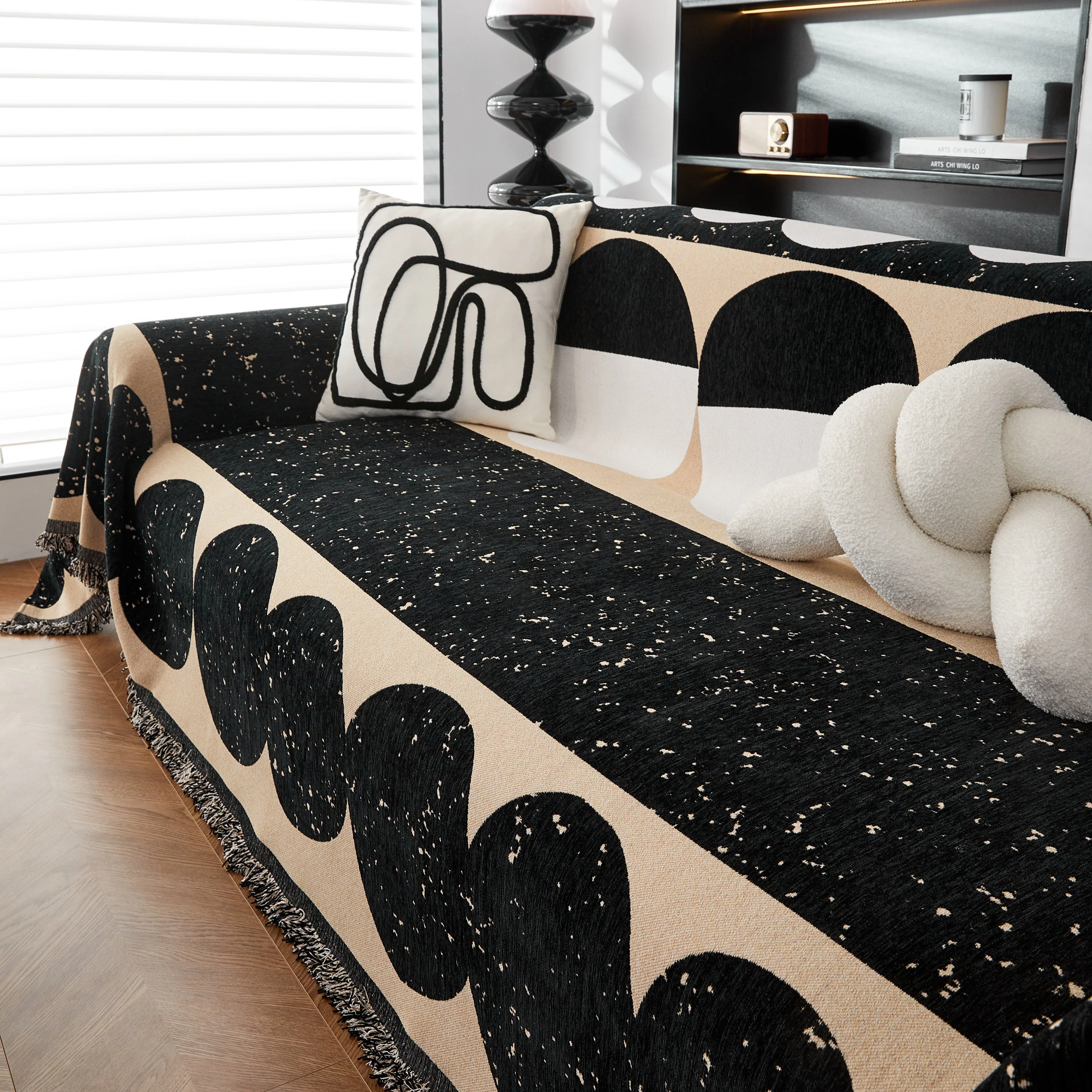 Chenille Circular Motif Sofa Protector Cover, Sofa Slipcovers L Shape, Sectional Sofa Couch Covers - Image 44