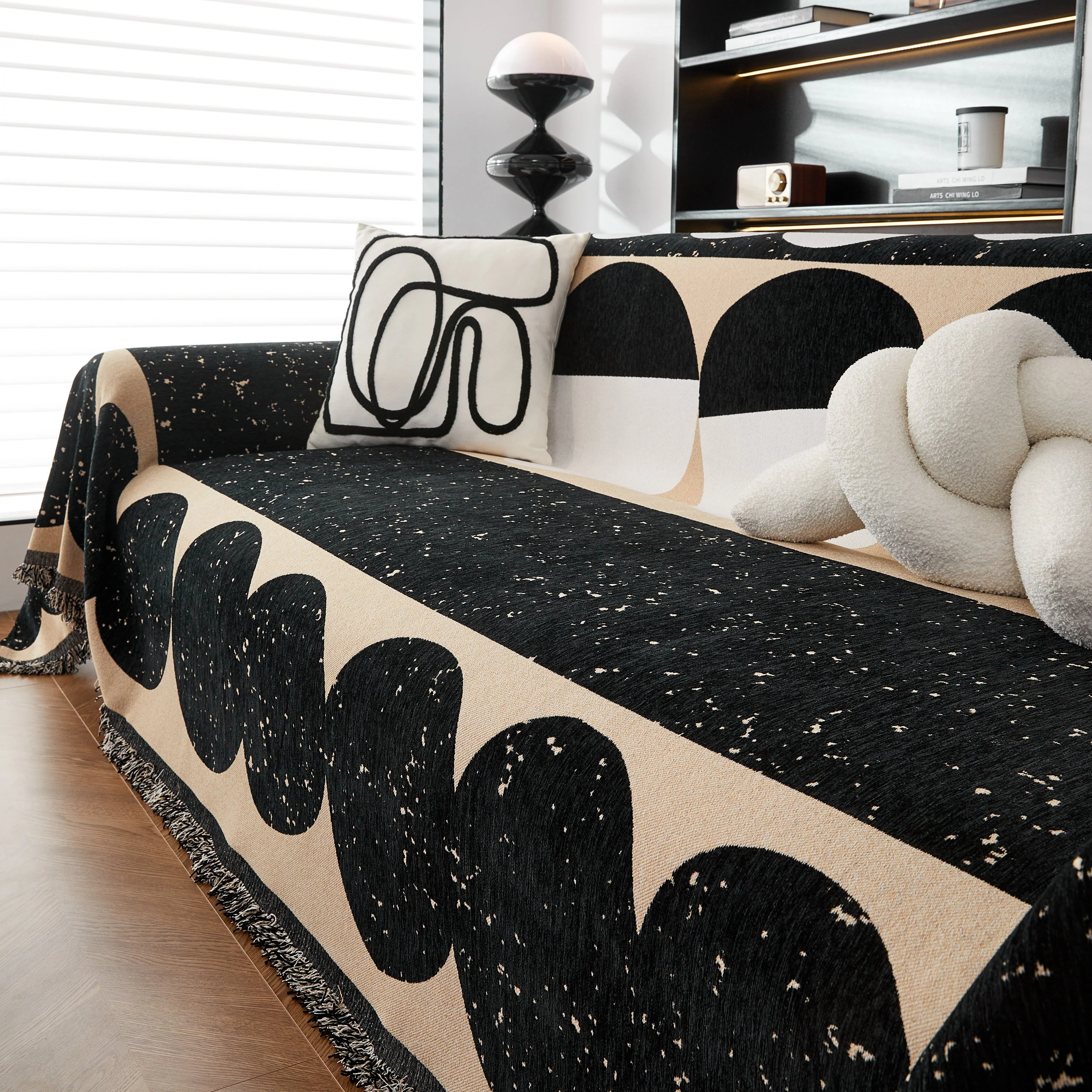 Chenille Circular Motif Sofa Protector Cover, Sofa Slipcovers L Shape, Sectional Sofa Couch Covers - Image 45