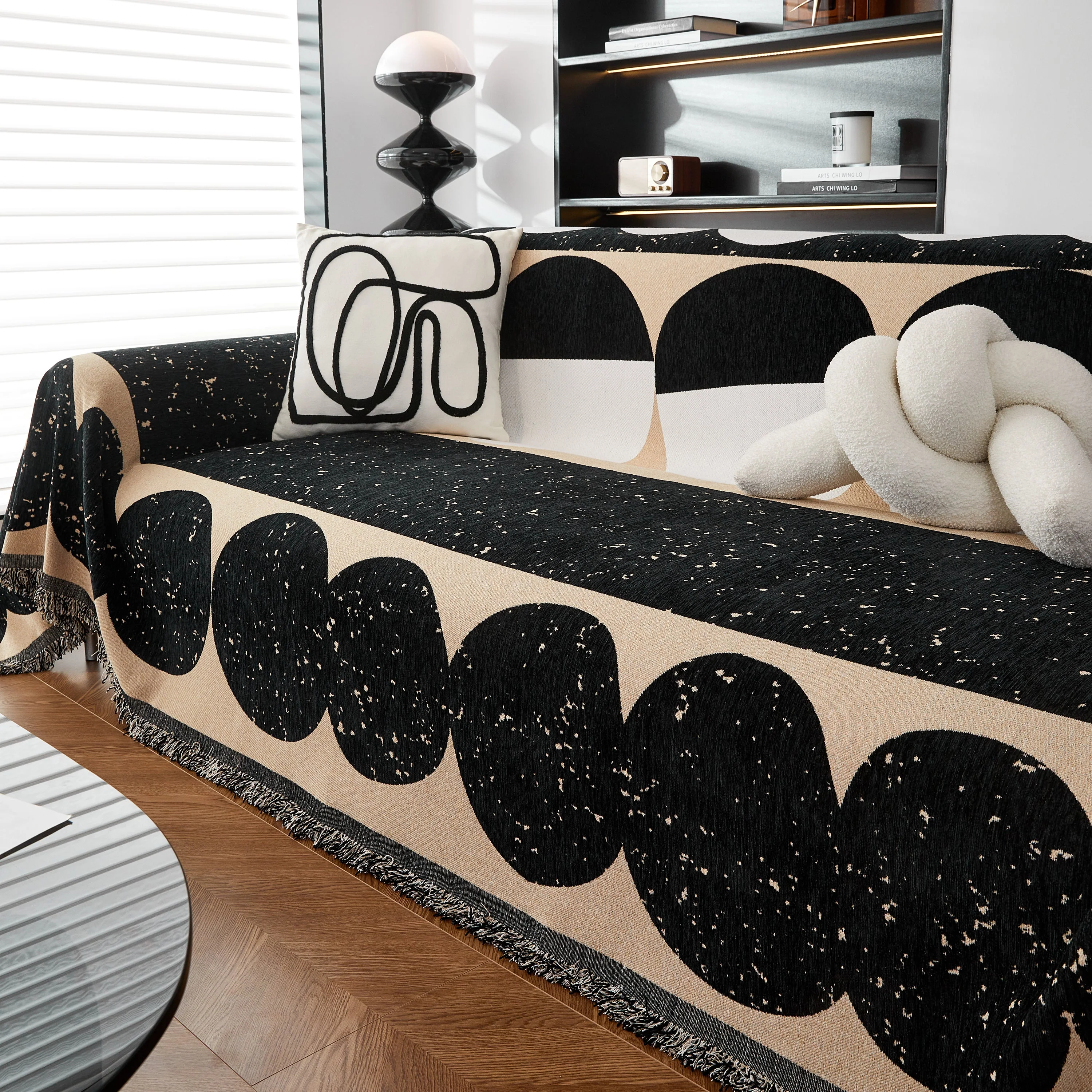 Chenille Circular Motif Sofa Protector Cover, Sofa Slipcovers L Shape, Sectional Sofa Couch Covers - Image 46