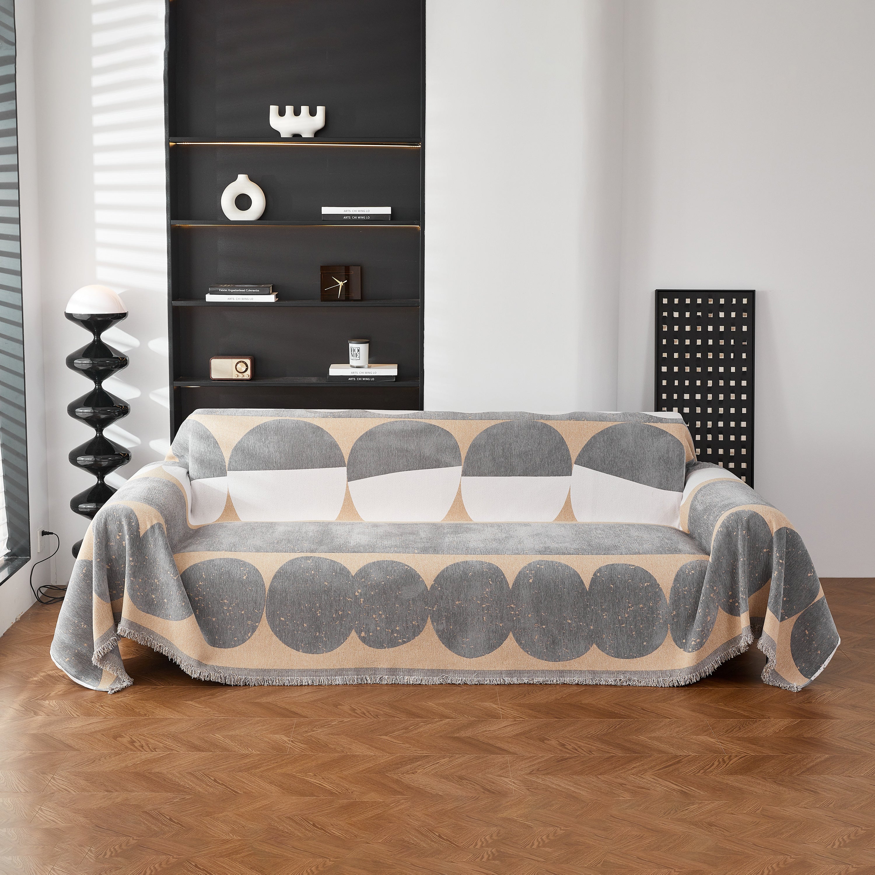 Chenille Circular Motif Sofa Protector Cover, Sofa Slipcovers L Shape, Sectional Sofa Couch Covers - Image 56