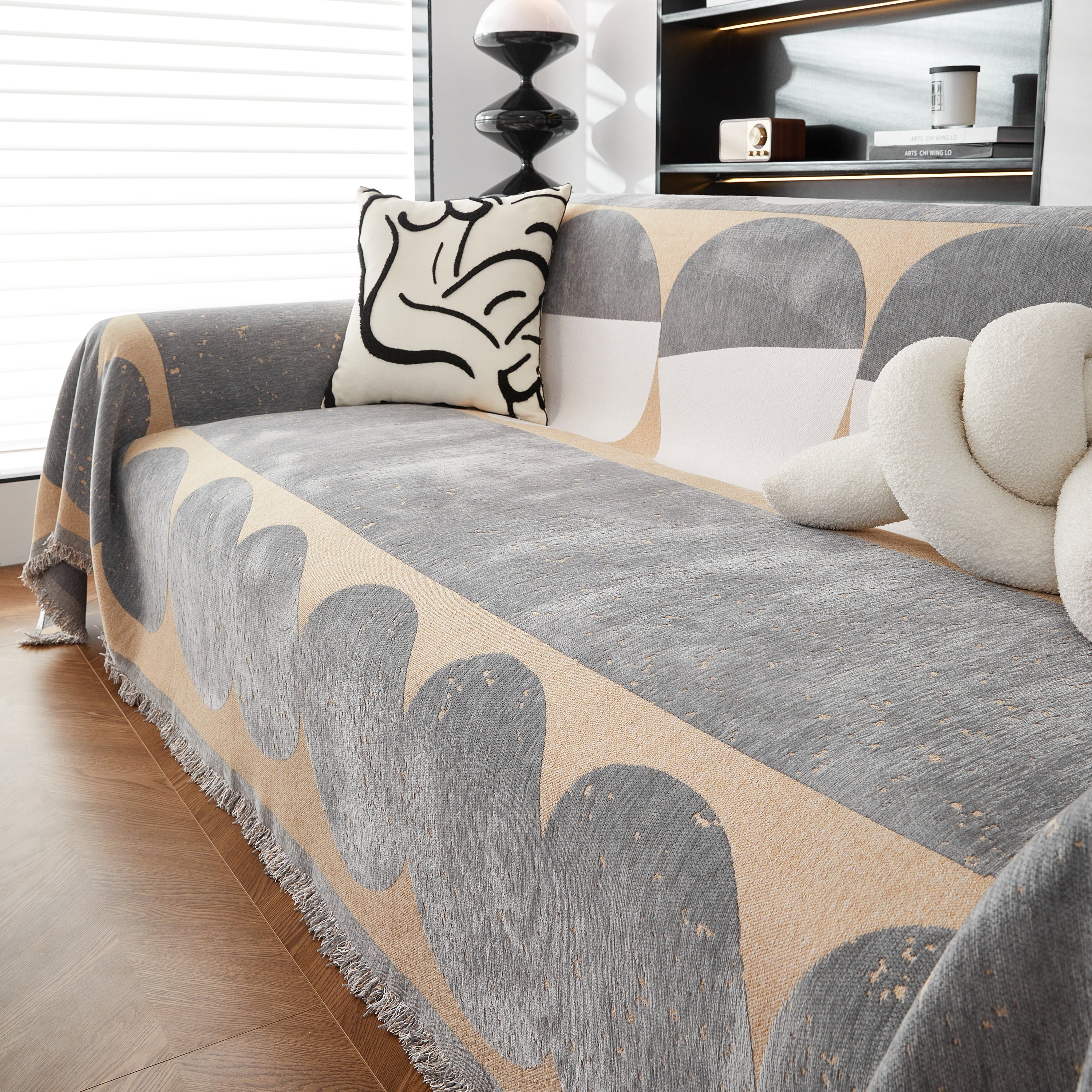 Chenille Circular Motif Sofa Protector Cover, Sofa Slipcovers L Shape, Sectional Sofa Couch Covers - Image 71