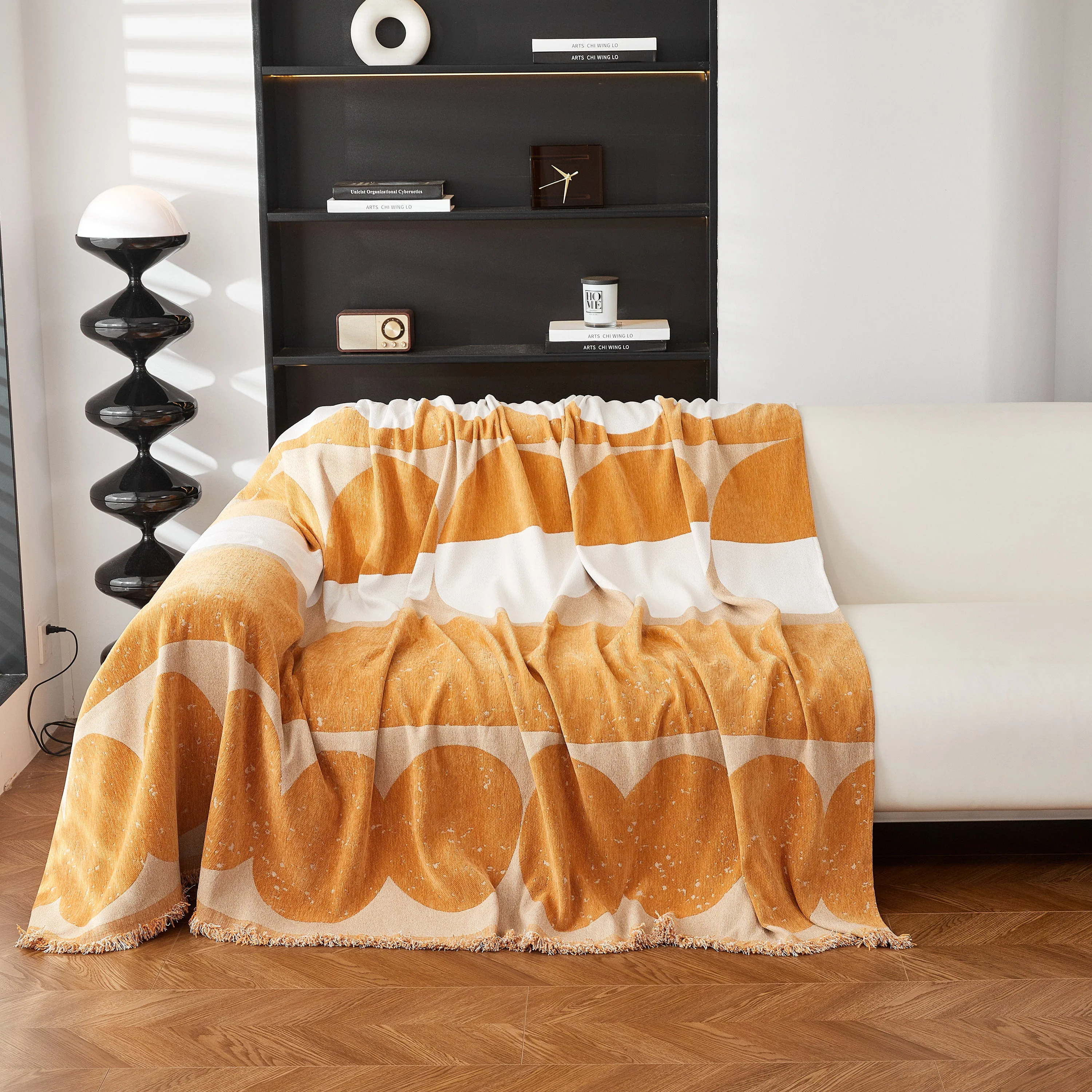 Chenille Circular Motif Sofa Protector Cover, Sofa Slipcovers L Shape, Sectional Sofa Couch Covers - Image 9