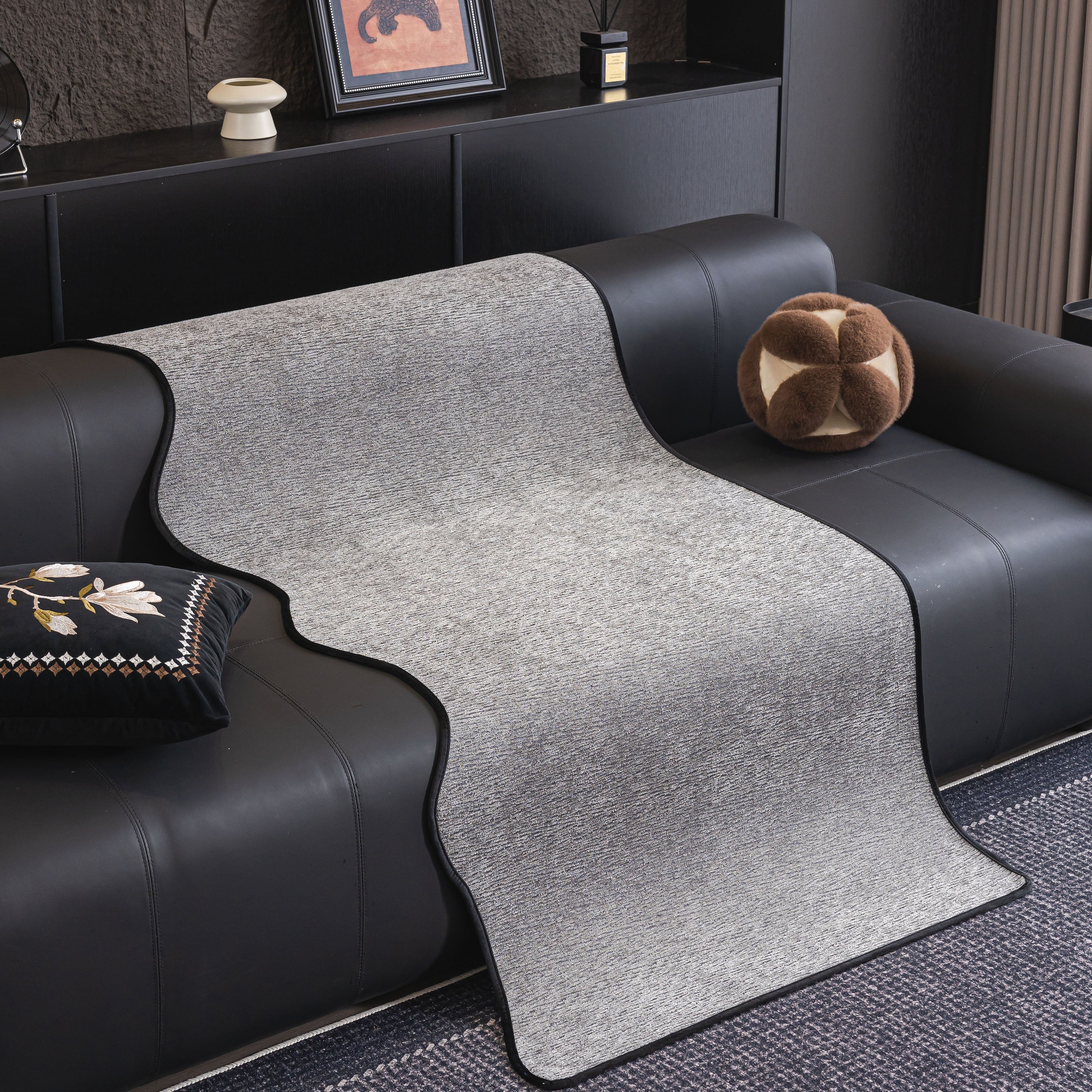 Chenille Couch Cover with Scalloped Edge, Non-Slip Modular Slipcover Sectional - Image 118