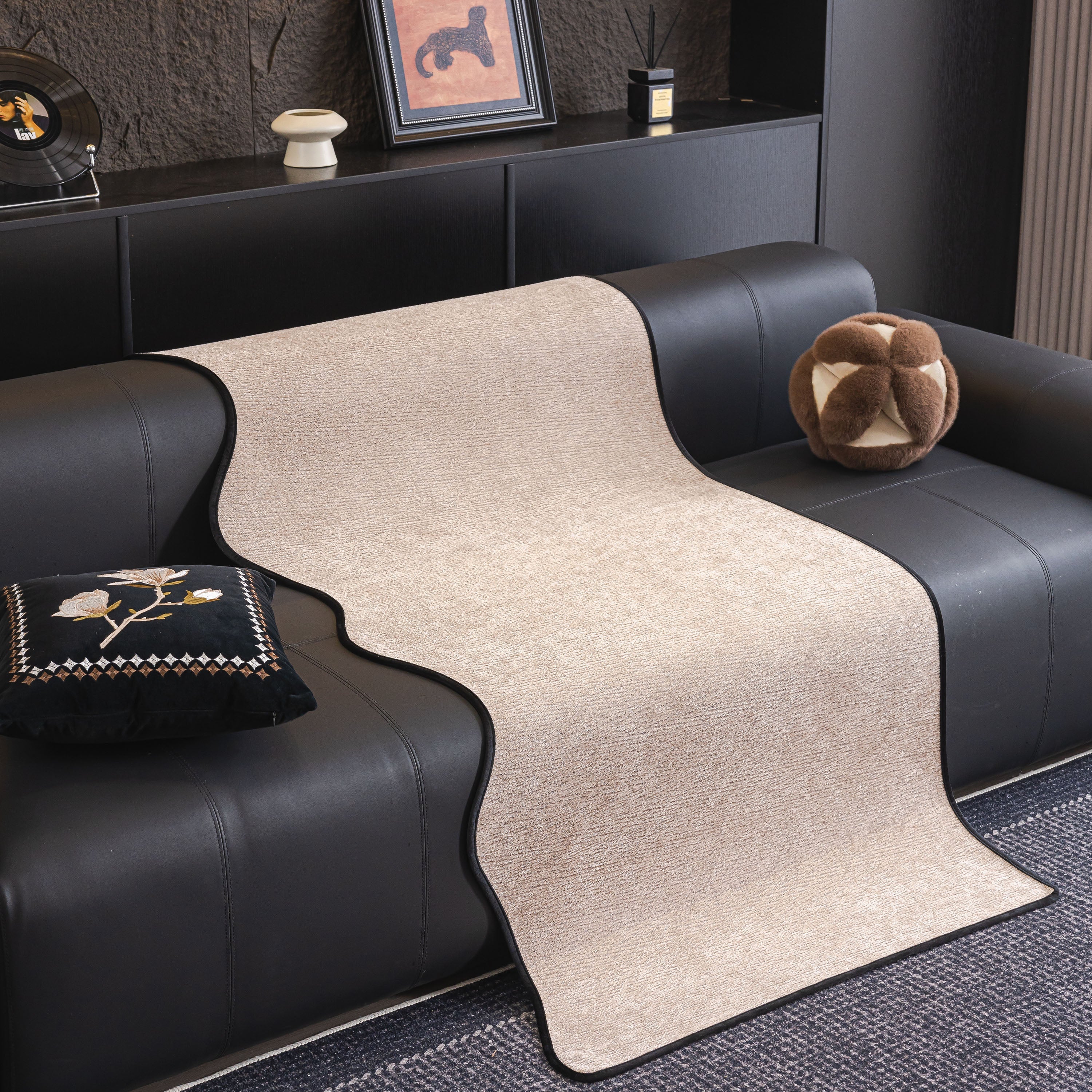Chenille Couch Cover with Scalloped Edge, Non-Slip Modular Slipcover Sectional - Image 21