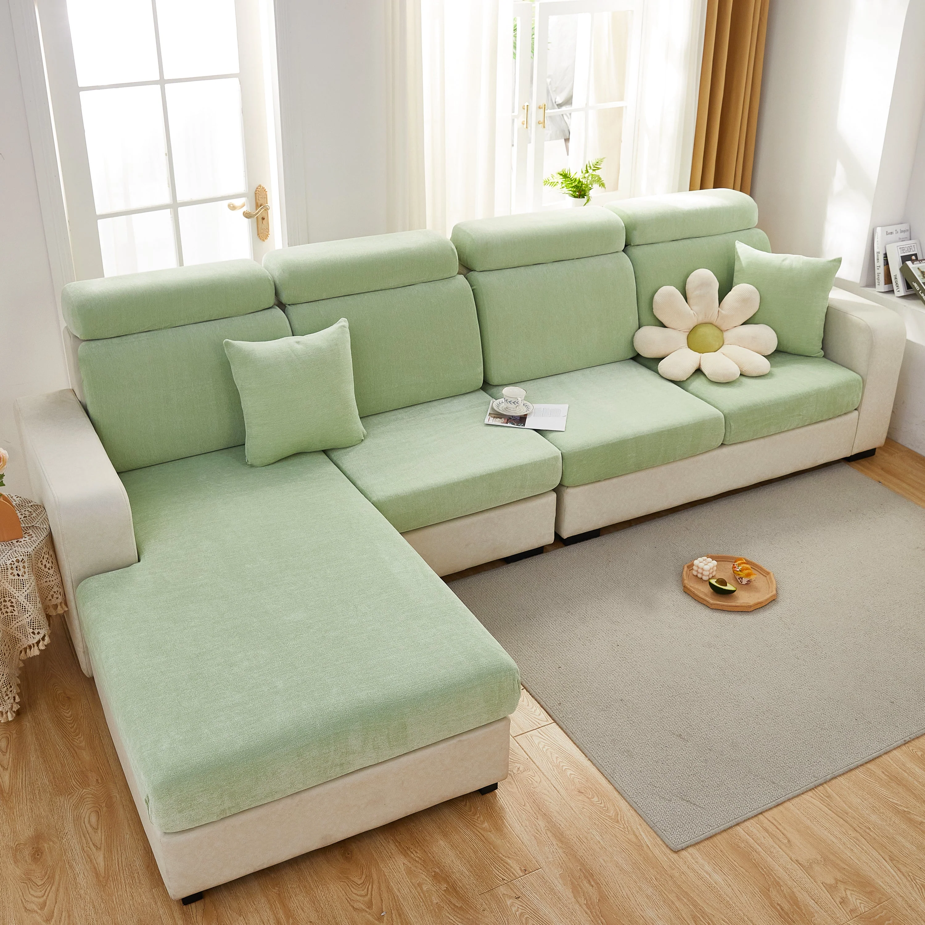 Chenille Cushion Covers for 1/2/3/4 Seater Sofas and L-shaped Couches, Furniture Covers for Pets - Image 12