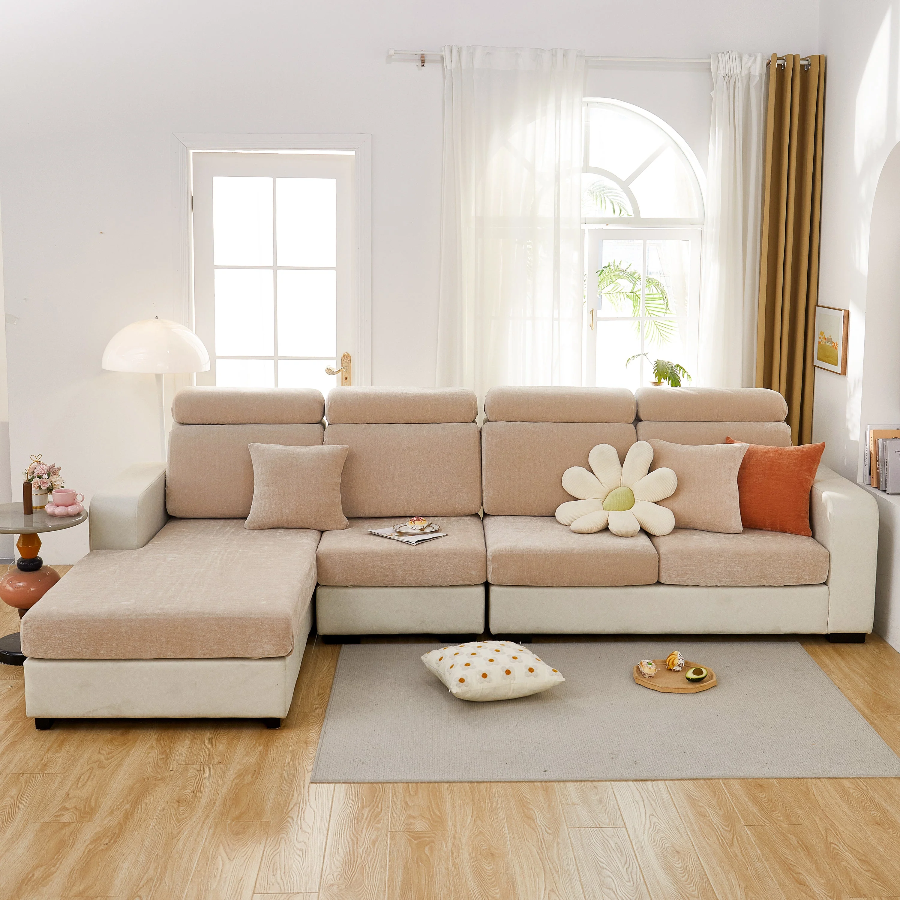 Chenille Cushion Covers for 1/2/3/4 Seater Sofas and L-shaped Couches, Furniture Covers for Pets - Image 145