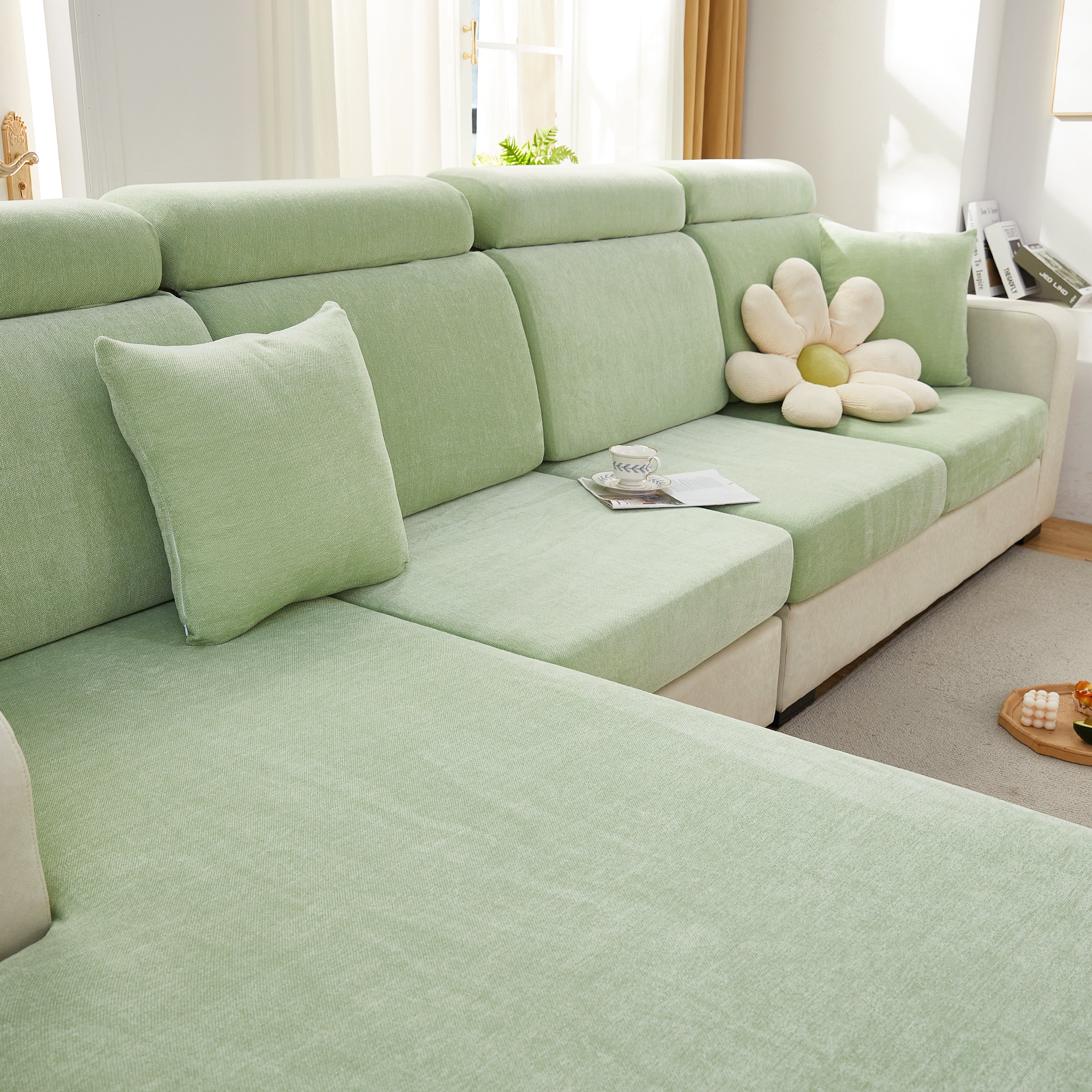 Chenille Cushion Covers for 1/2/3/4 Seater Sofas and L-shaped Couches, Furniture Covers for Pets - Image 15