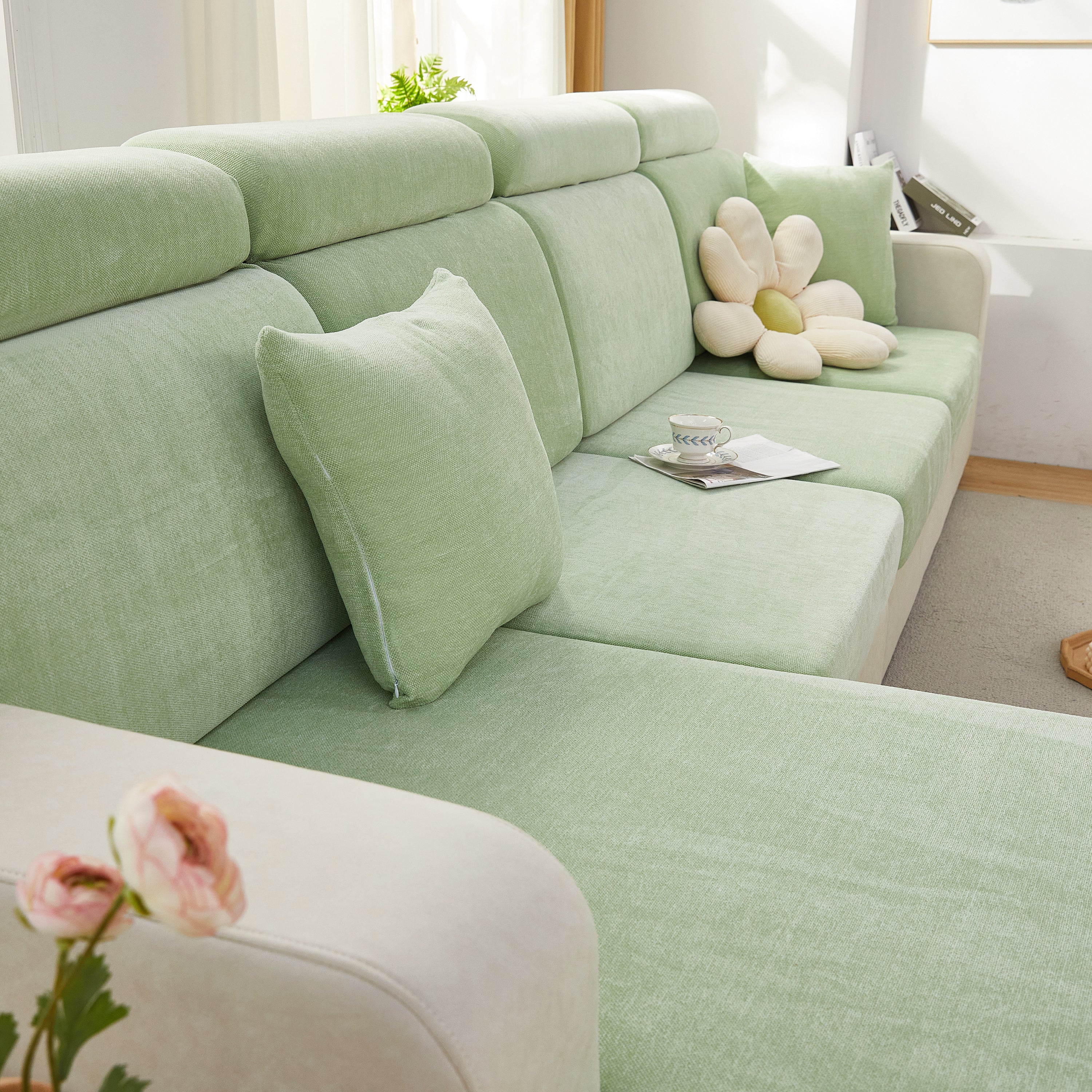 Chenille Cushion Covers for 1/2/3/4 Seater Sofas and L-shaped Couches, Furniture Covers for Pets - Image 16