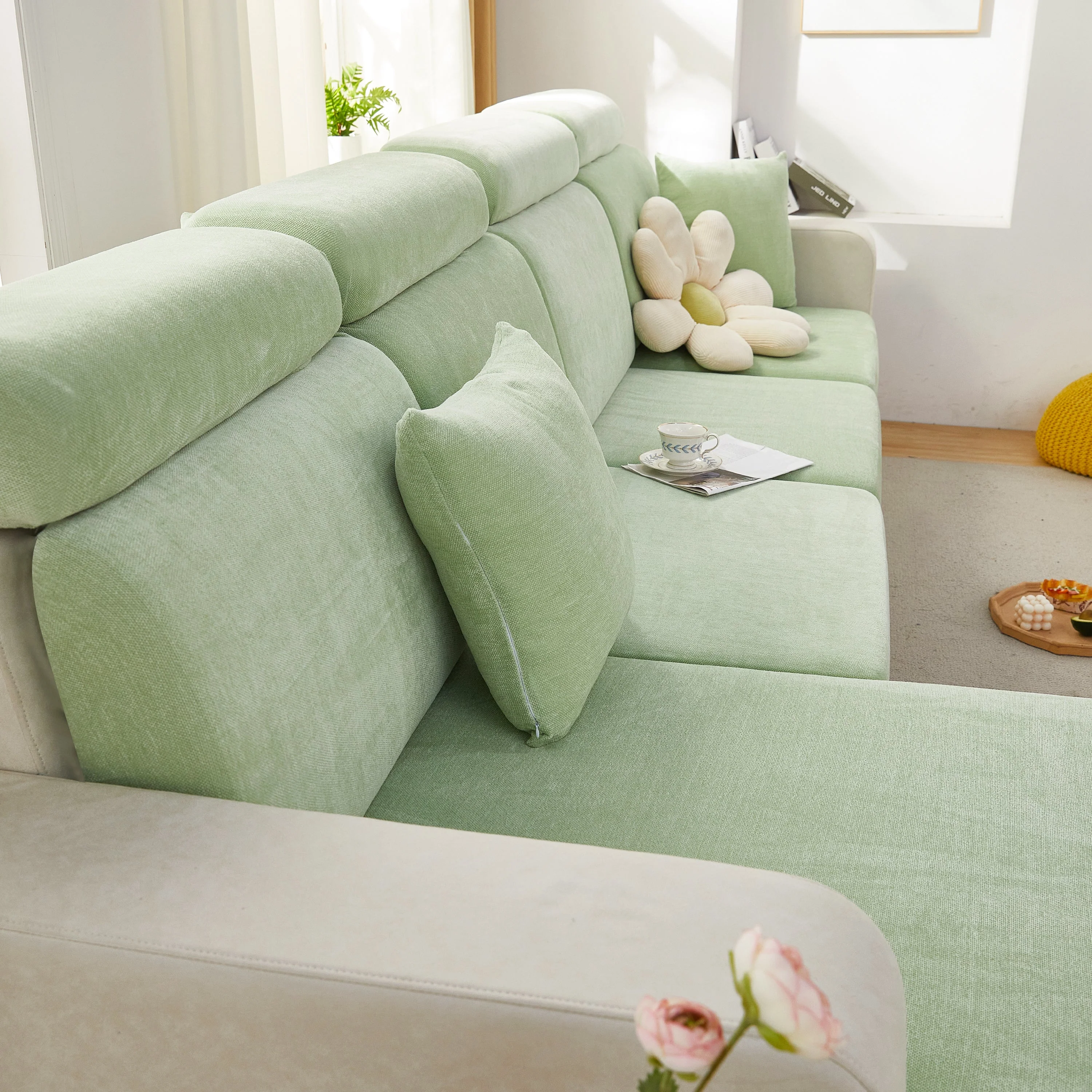 Chenille Cushion Covers for 1/2/3/4 Seater Sofas and L-shaped Couches, Furniture Covers for Pets - Image 17