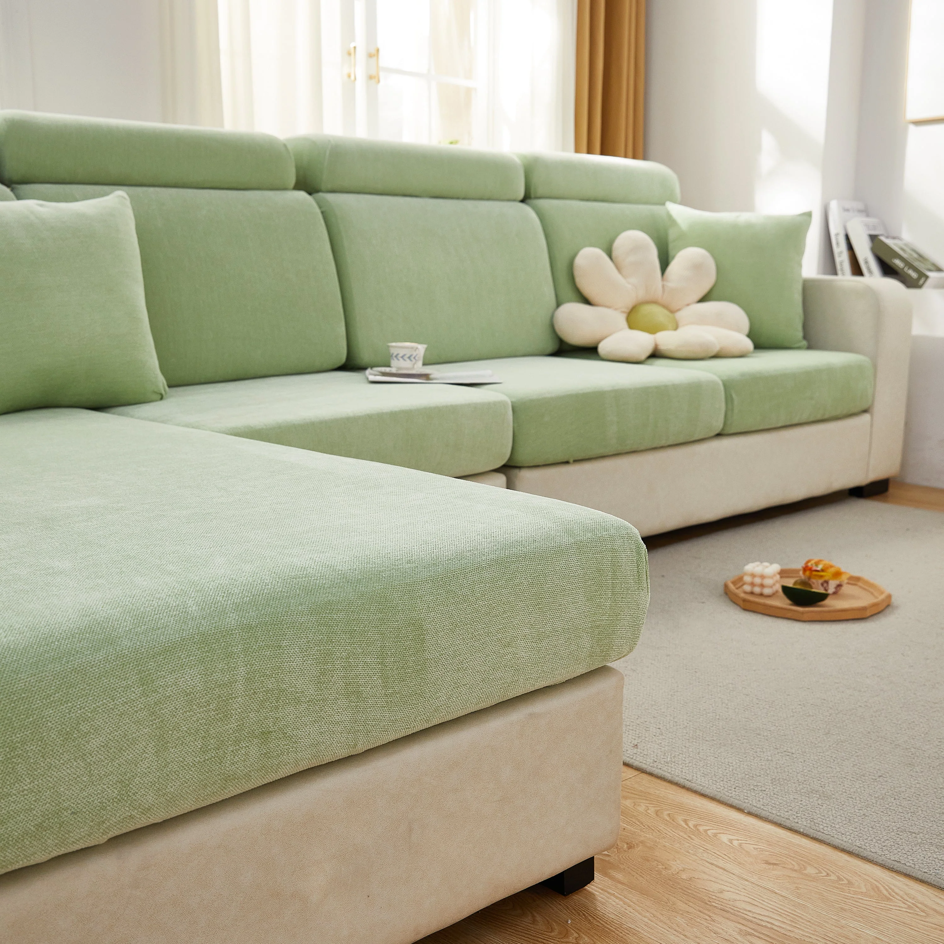 Chenille Cushion Covers for 1/2/3/4 Seater Sofas and L-shaped Couches, Furniture Covers for Pets - Image 19