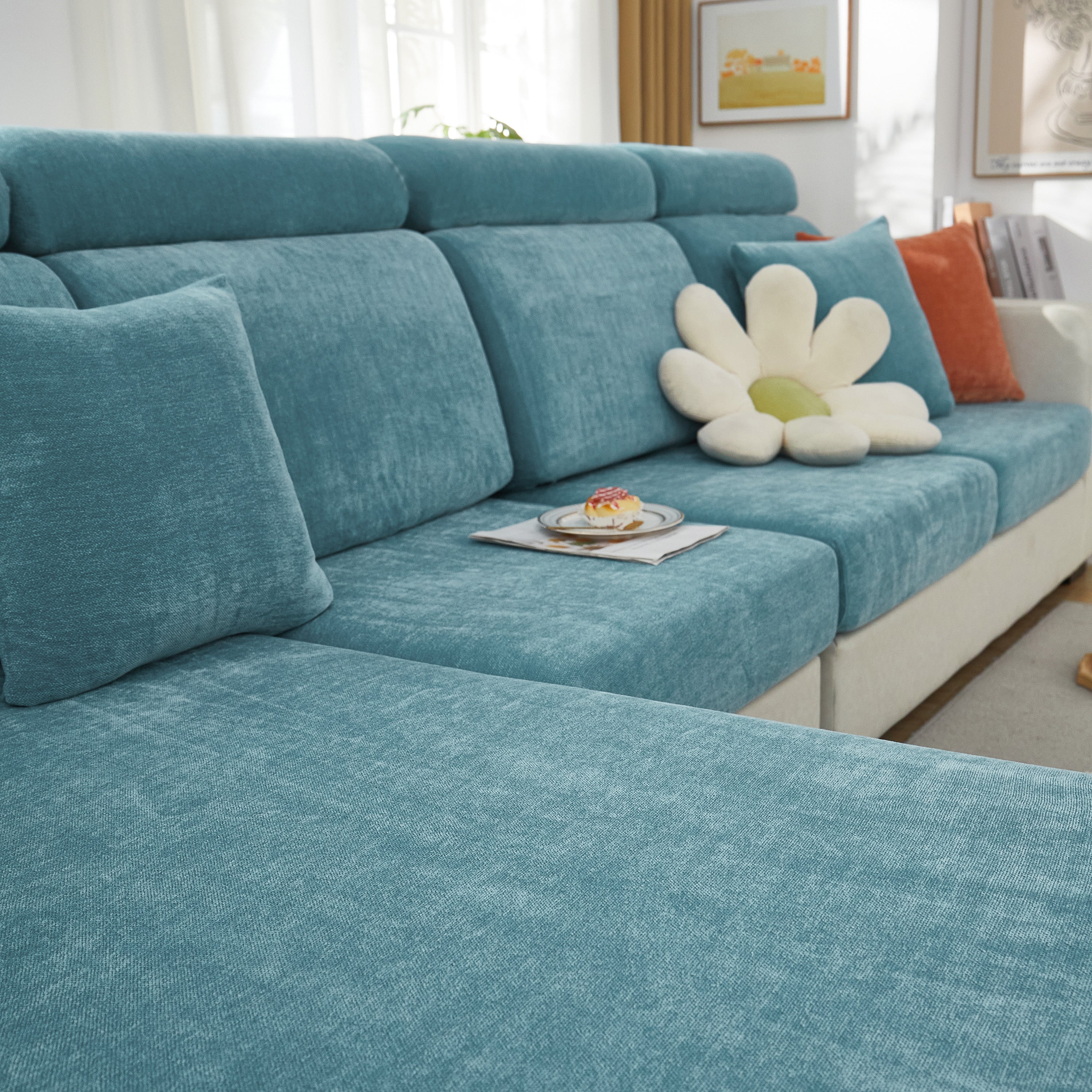 Chenille Cushion Covers for 1/2/3/4 Seater Sofas and L-shaped Couches, Furniture Covers for Pets - Image 196