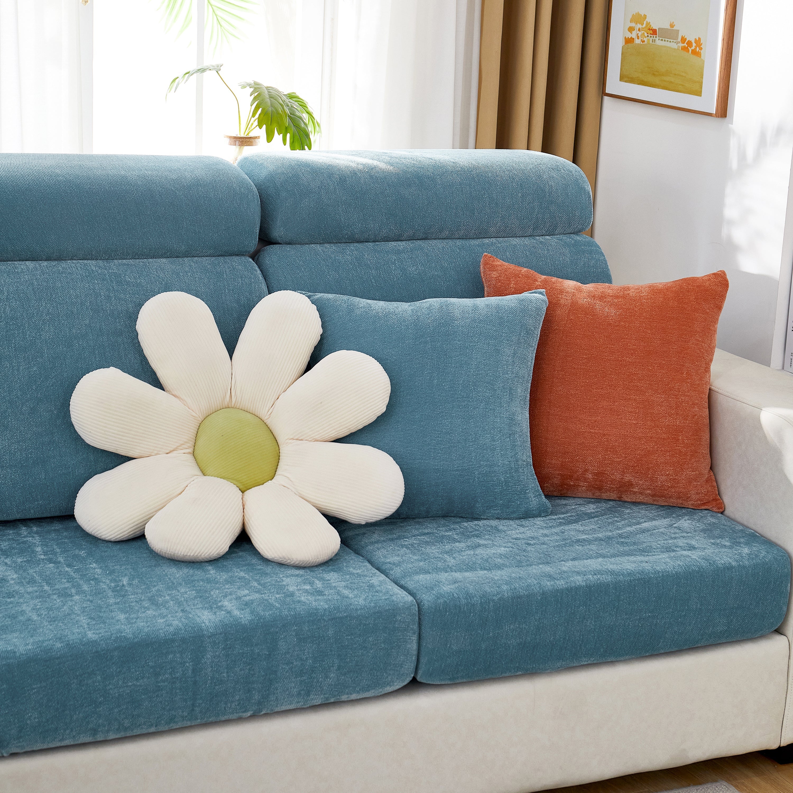 Chenille Cushion Covers for 1/2/3/4 Seater Sofas and L-shaped Couches, Furniture Covers for Pets - Image 207