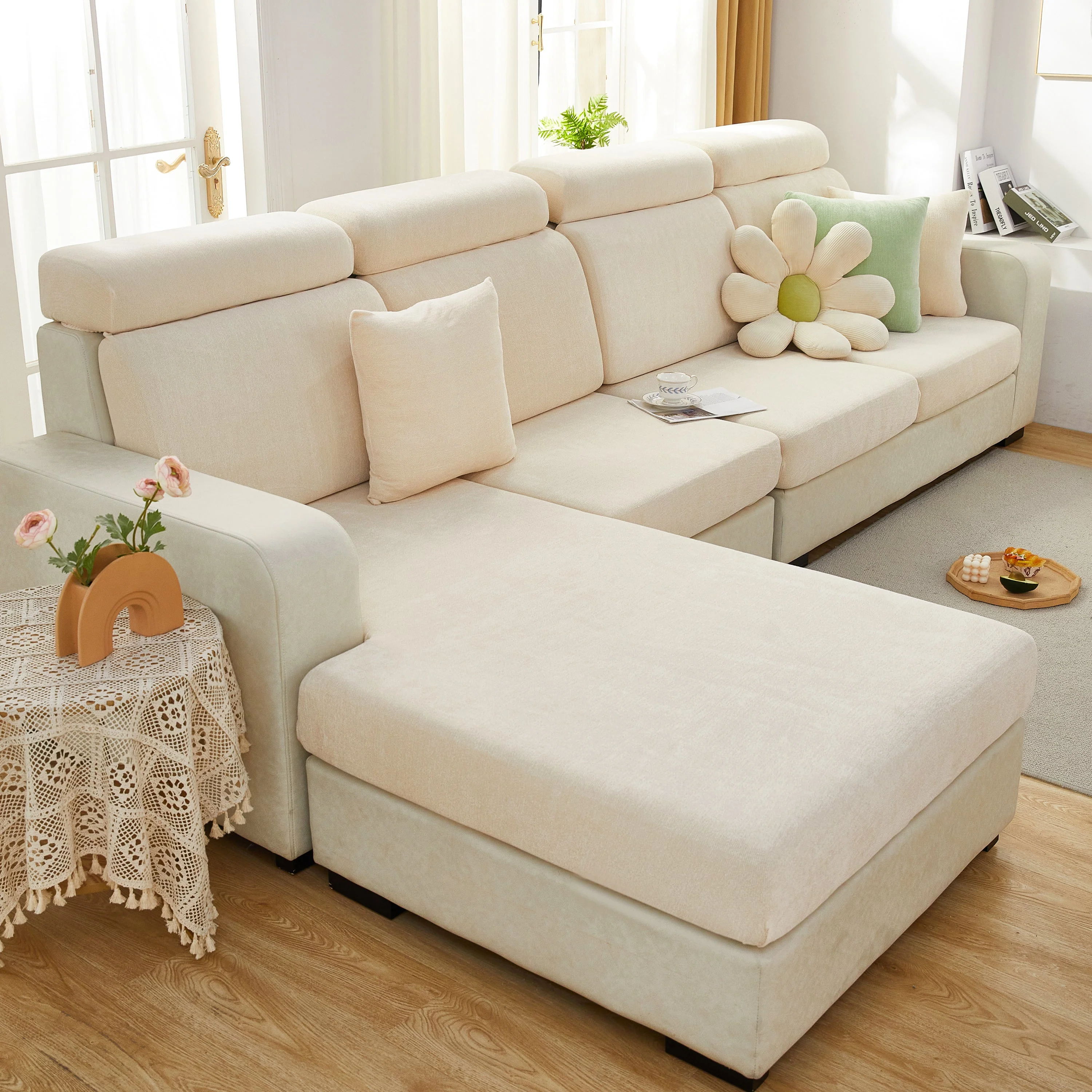 Chenille Cushion Covers for 1/2/3/4 Seater Sofas and L-shaped Couches, Furniture Covers for Pets - Image 23