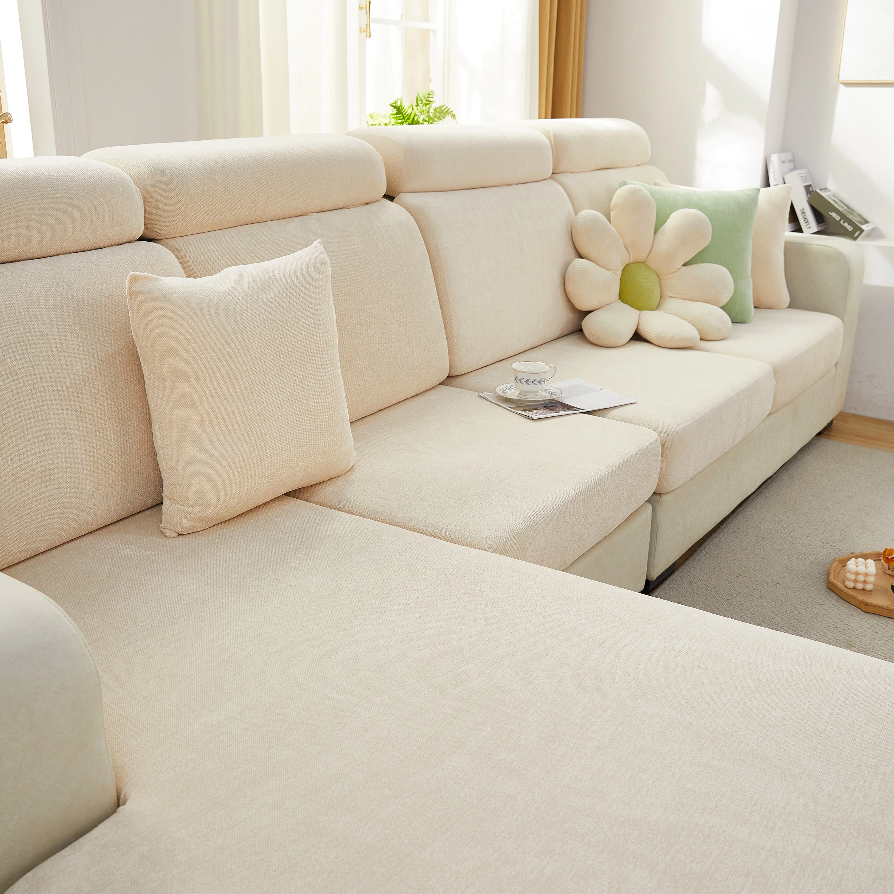 Chenille Cushion Covers for 1/2/3/4 Seater Sofas and L-shaped Couches, Furniture Covers for Pets - Image 24