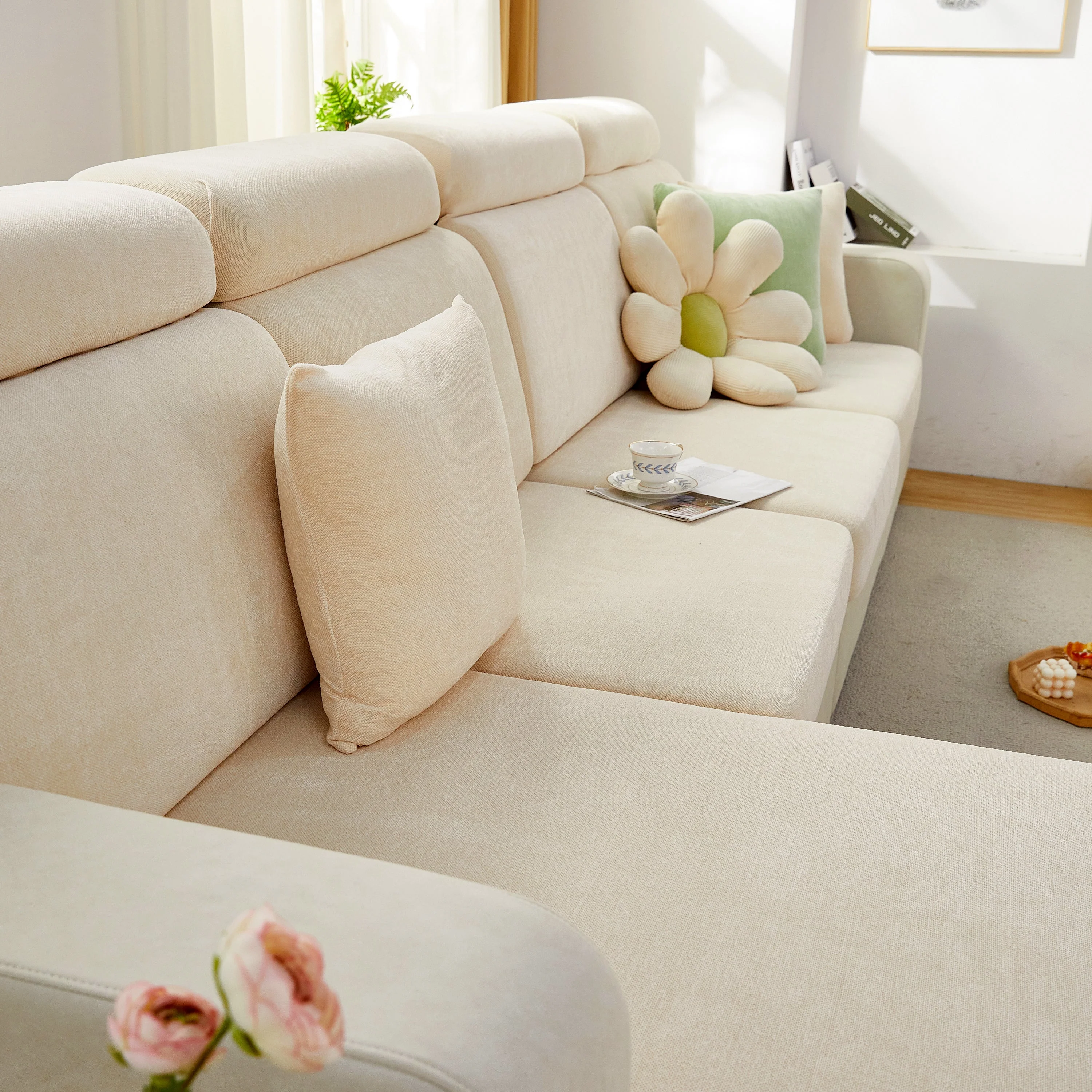 Chenille Cushion Covers for 1/2/3/4 Seater Sofas and L-shaped Couches, Furniture Covers for Pets - Image 25