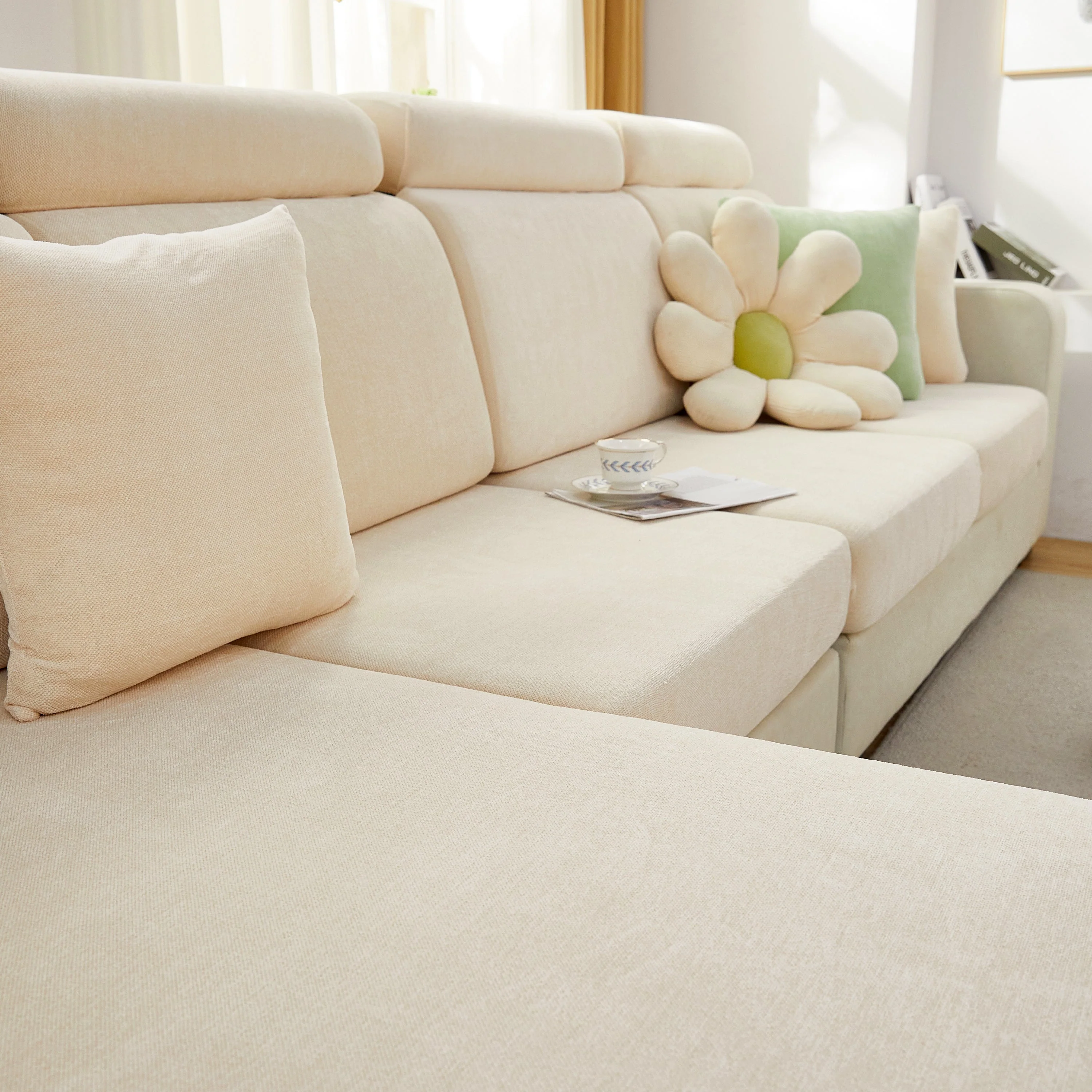 Chenille Cushion Covers for 1/2/3/4 Seater Sofas and L-shaped Couches, Furniture Covers for Pets - Image 27